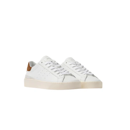 Sneakers "Sonica Calf" D.a.t.e. bianche e cuoio - Image 2
