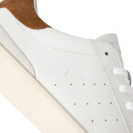 Sneakers "Sonica Calf" D.a.t.e. bianche e cuoio - Image 3