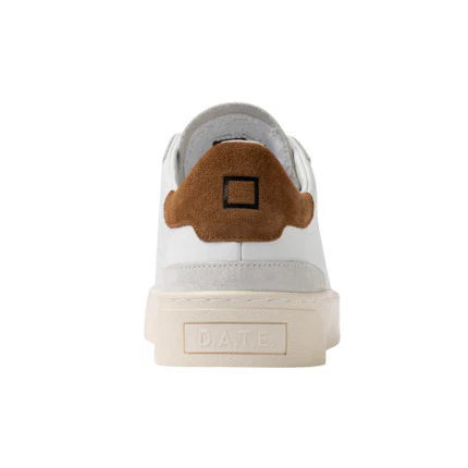 Sneakers "Sonica Calf" D.a.t.e. bianche e cuoio - Image 4