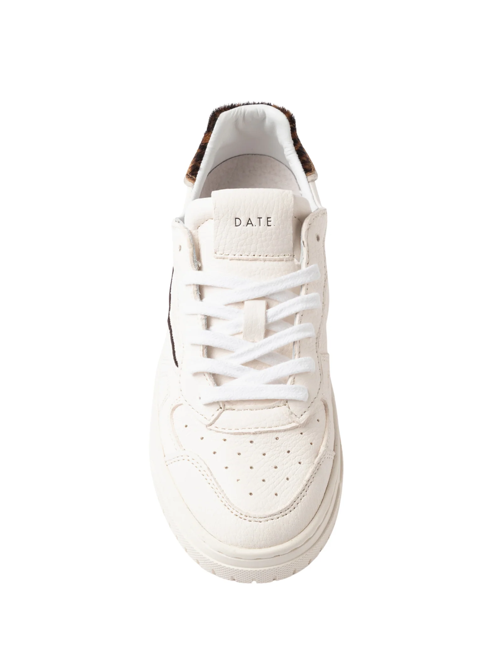 Sneakers "Torneo" D.a.t.e. bianca con dettaglio leopardato - Image 3