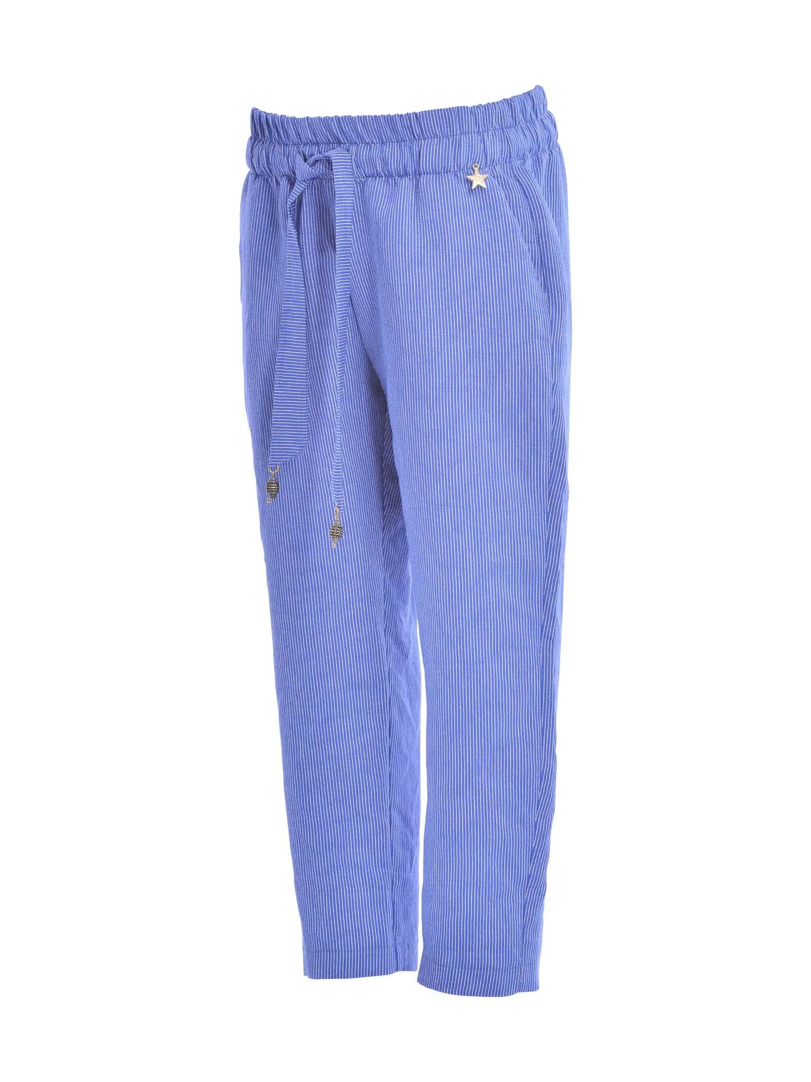 Pantalone baggy blu a righe - Image 2