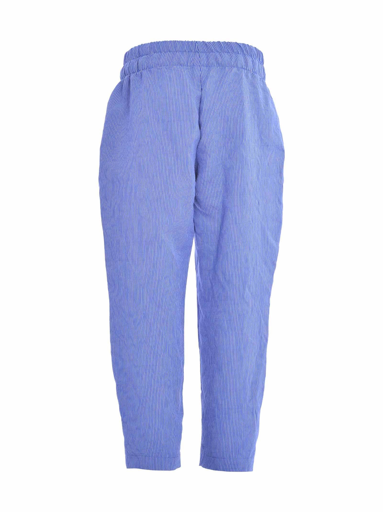Pantalone baggy blu a righe - Image 3