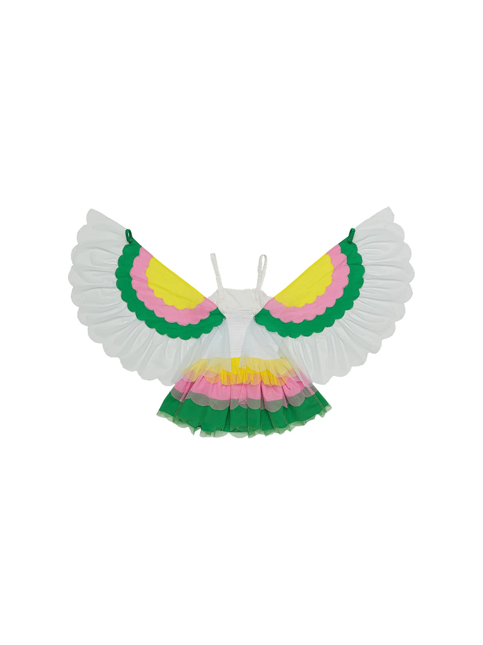 Abito bianco con tulle colorato - Image 2