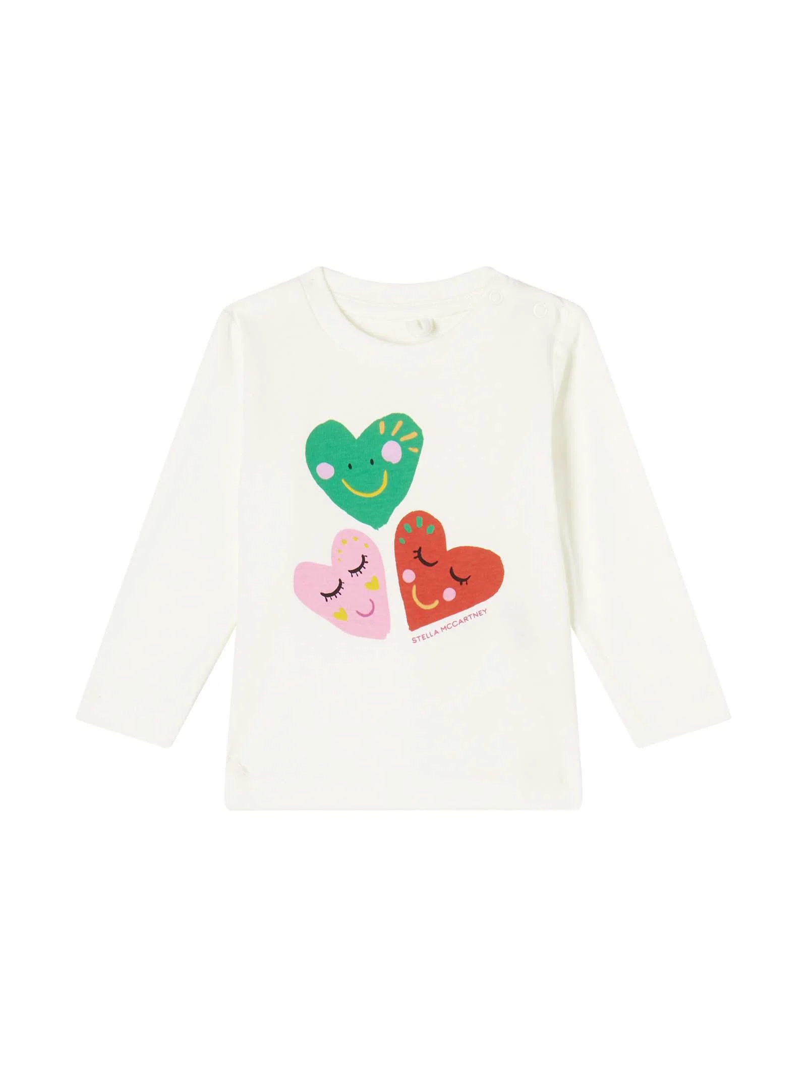 T-shirt bianca con tre cuori