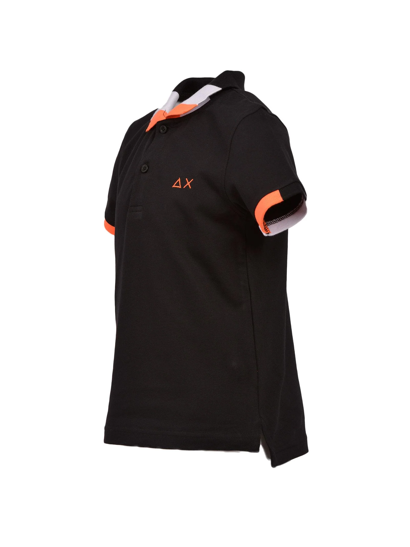 Polo nera con ricamo arancio - Image 3