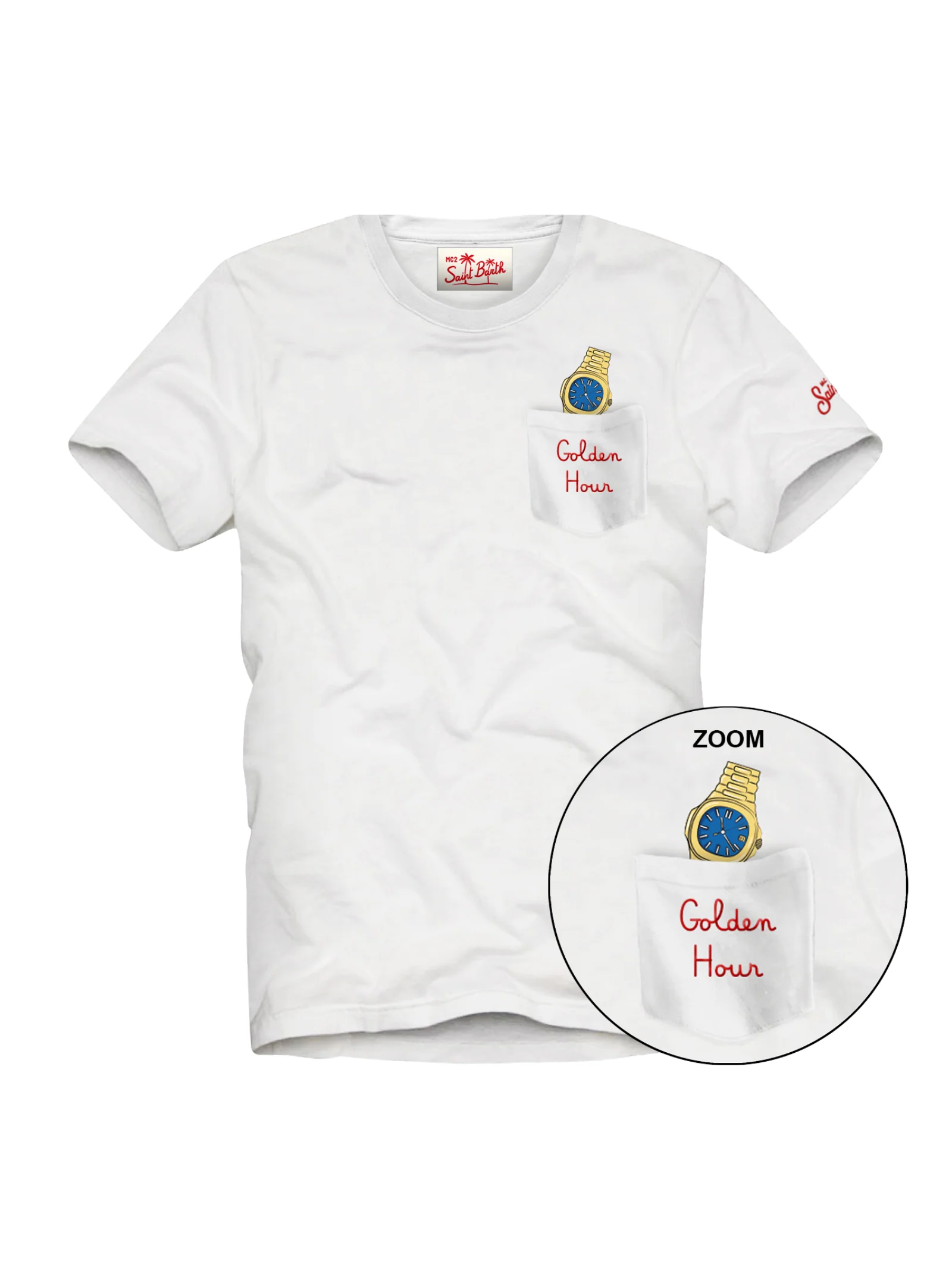 T-Shirrt "Austin 01N Emb" Saint Barth bianca
