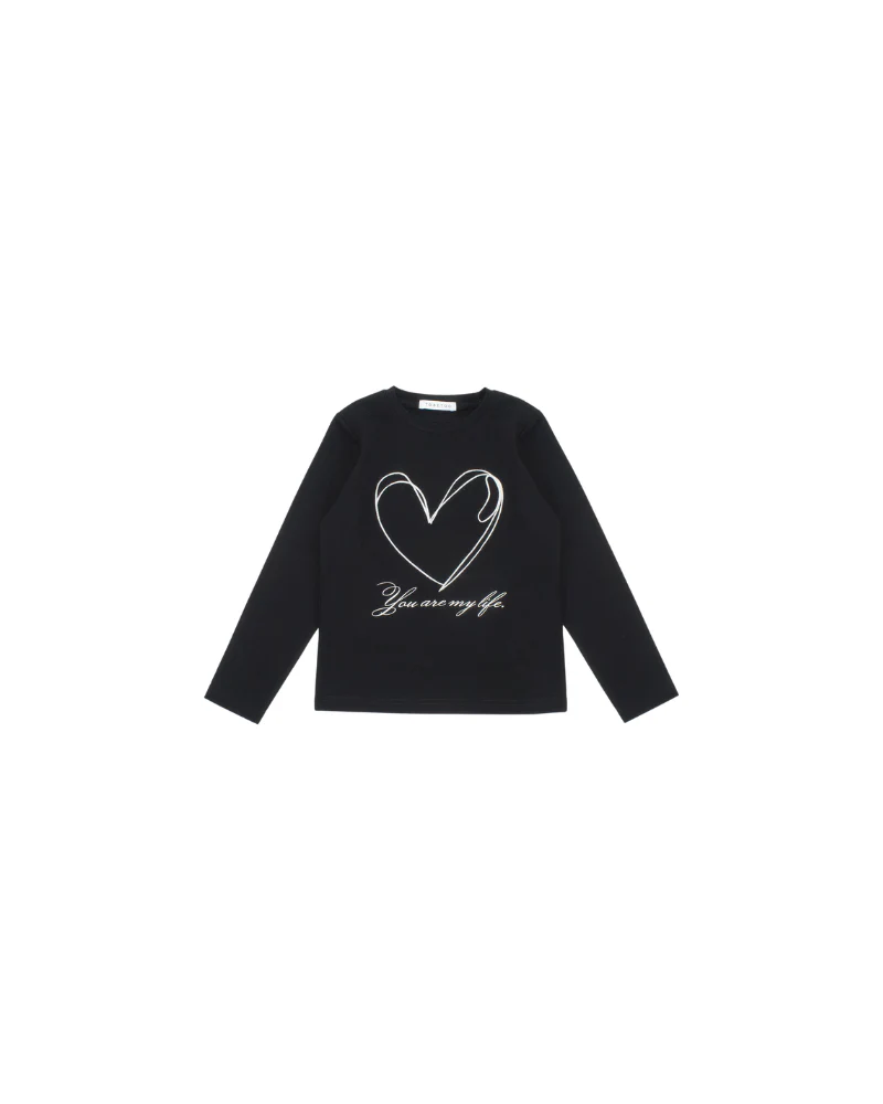 T-Shirt a maniche lunghe da neonata Tobetoo nera "You are my life"