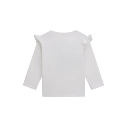 T-Shirt a maniche lunghe Guess bianca con volant - Image 2