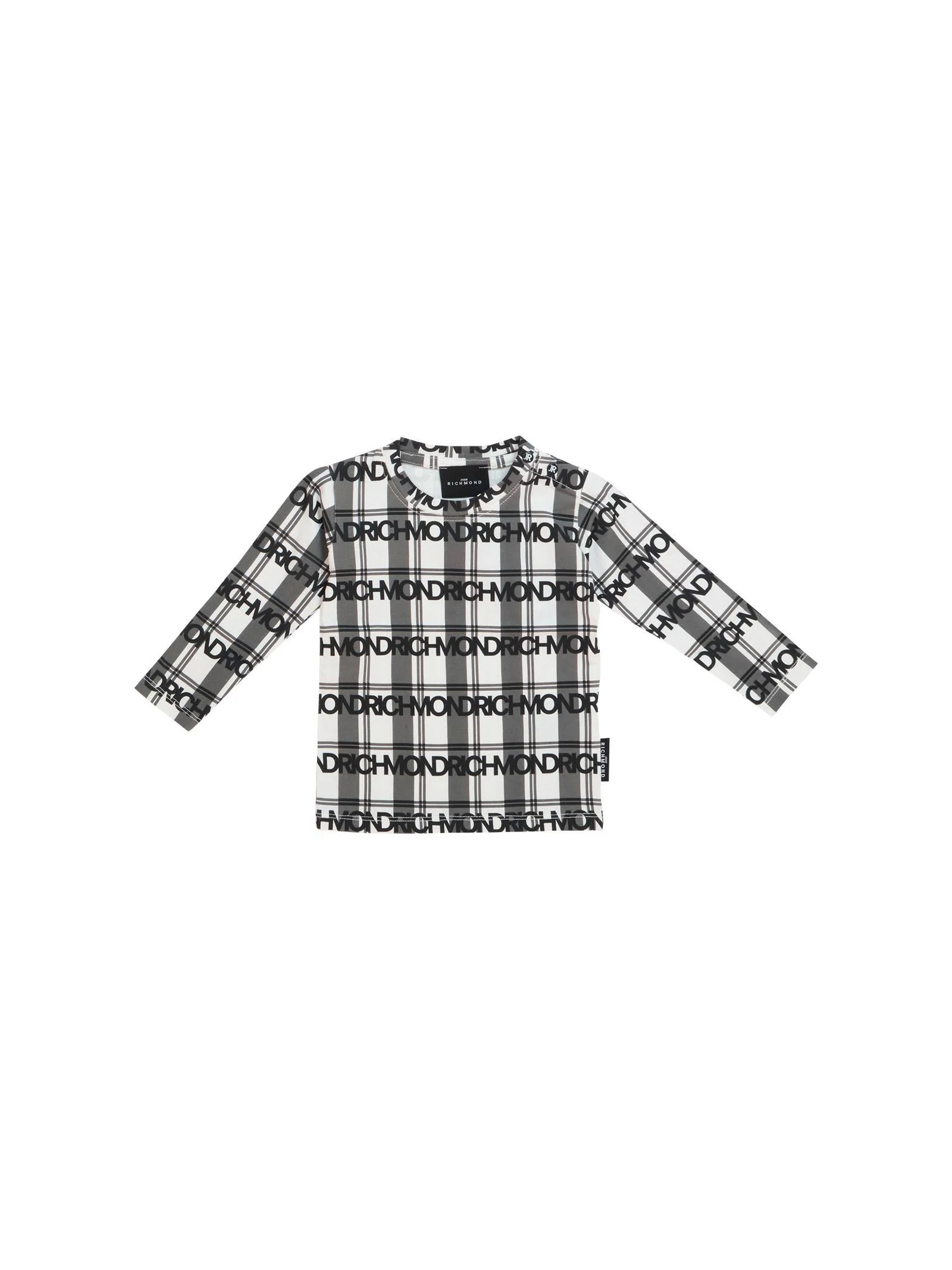 T-Shirt a maniche lunghe John Richmond fantasia scozzese