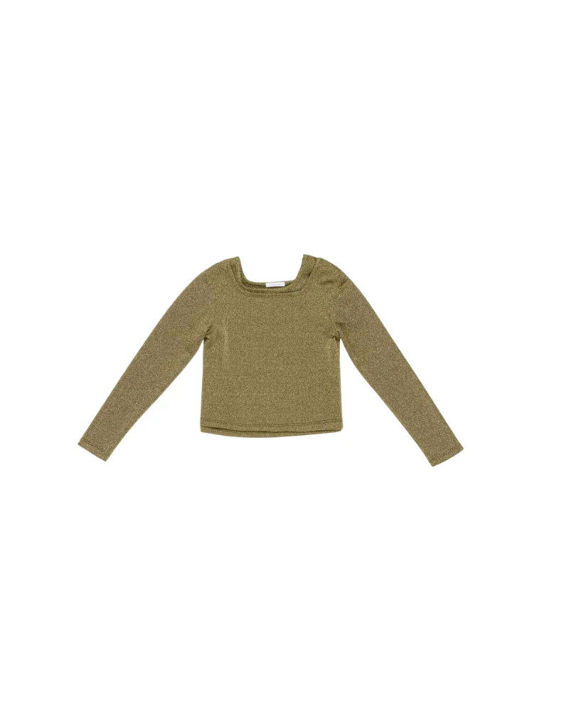 T-Shirt a maniche lunghe Lulù Miss Grant verde glitterato