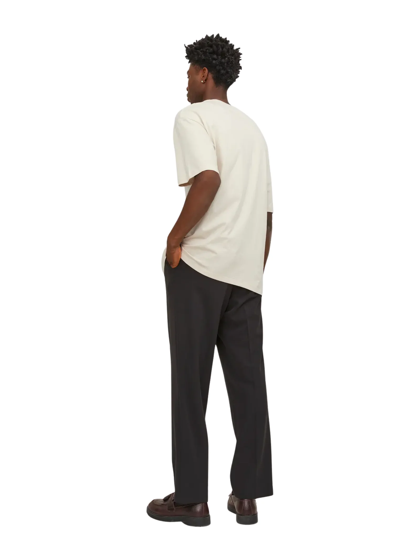 T-Shirt a mezze maniche Jack & Jones panna oversize - Image 2