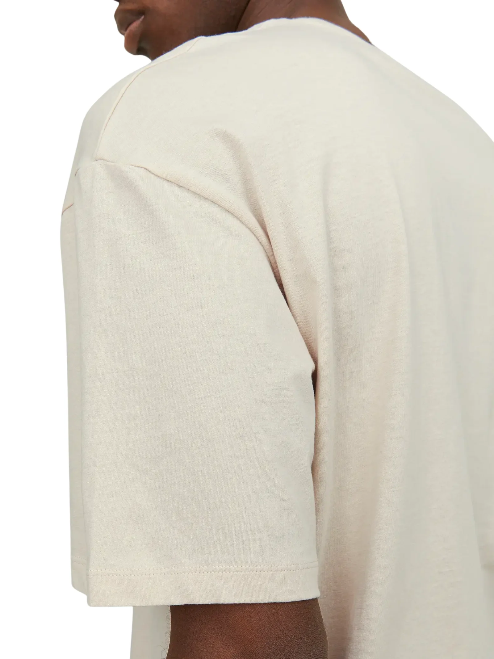 T-Shirt a mezze maniche Jack & Jones panna oversize - Image 3