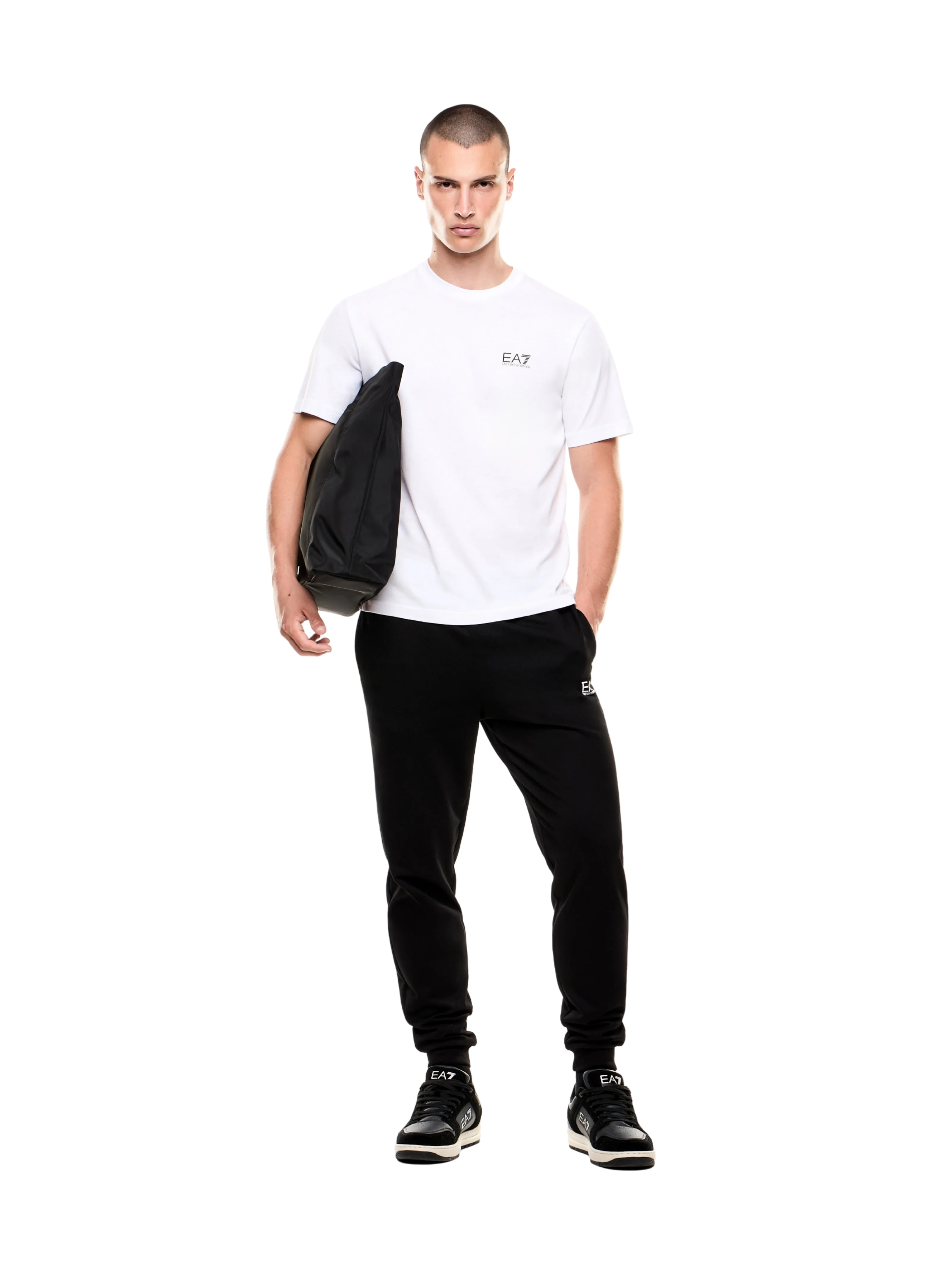 T-shirt Armani EA7 bianca in jersey di cotone - Image 5