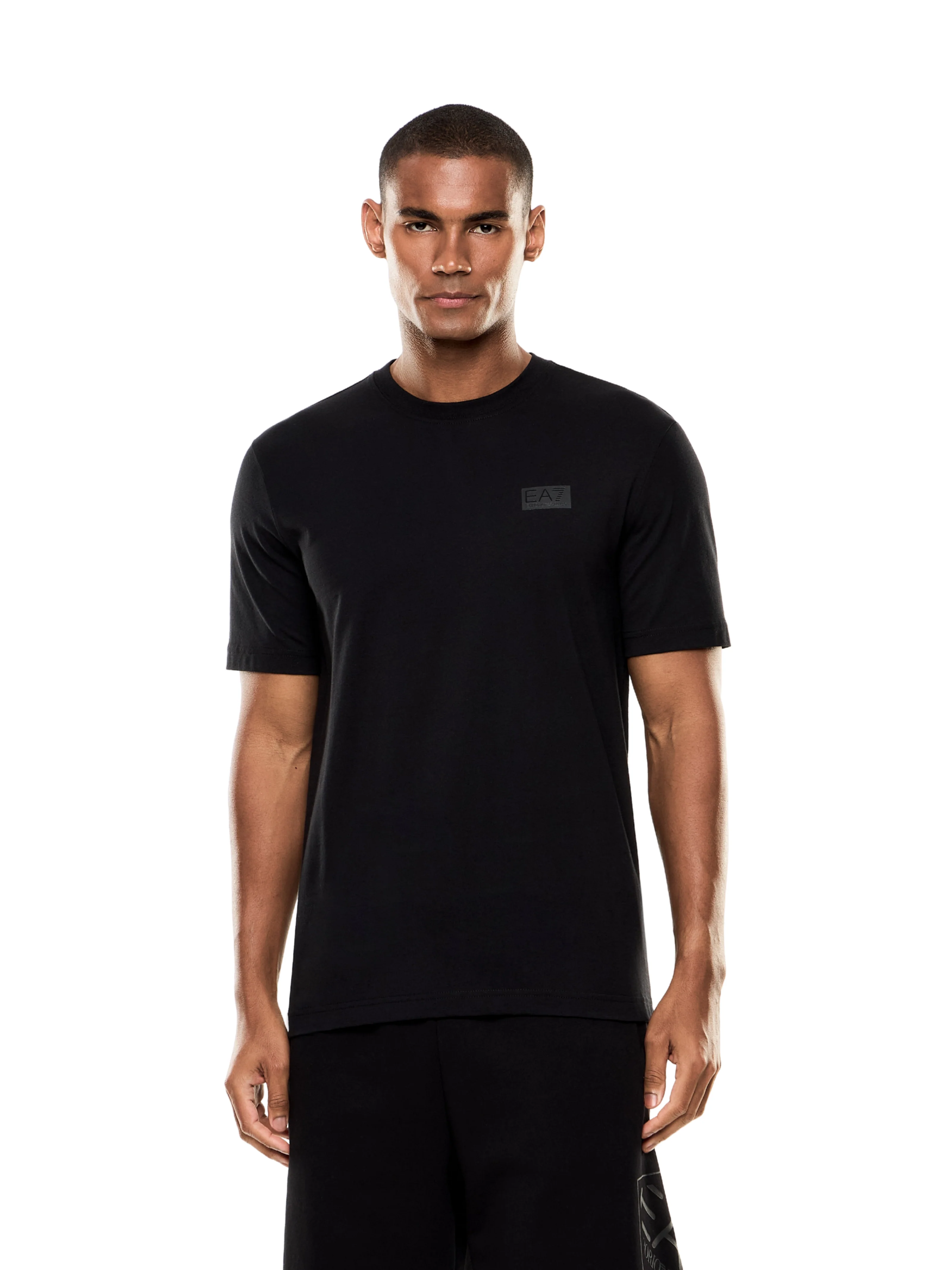 T-Shirt Armani EA7 nera con maxi logo sul retro - Image 2