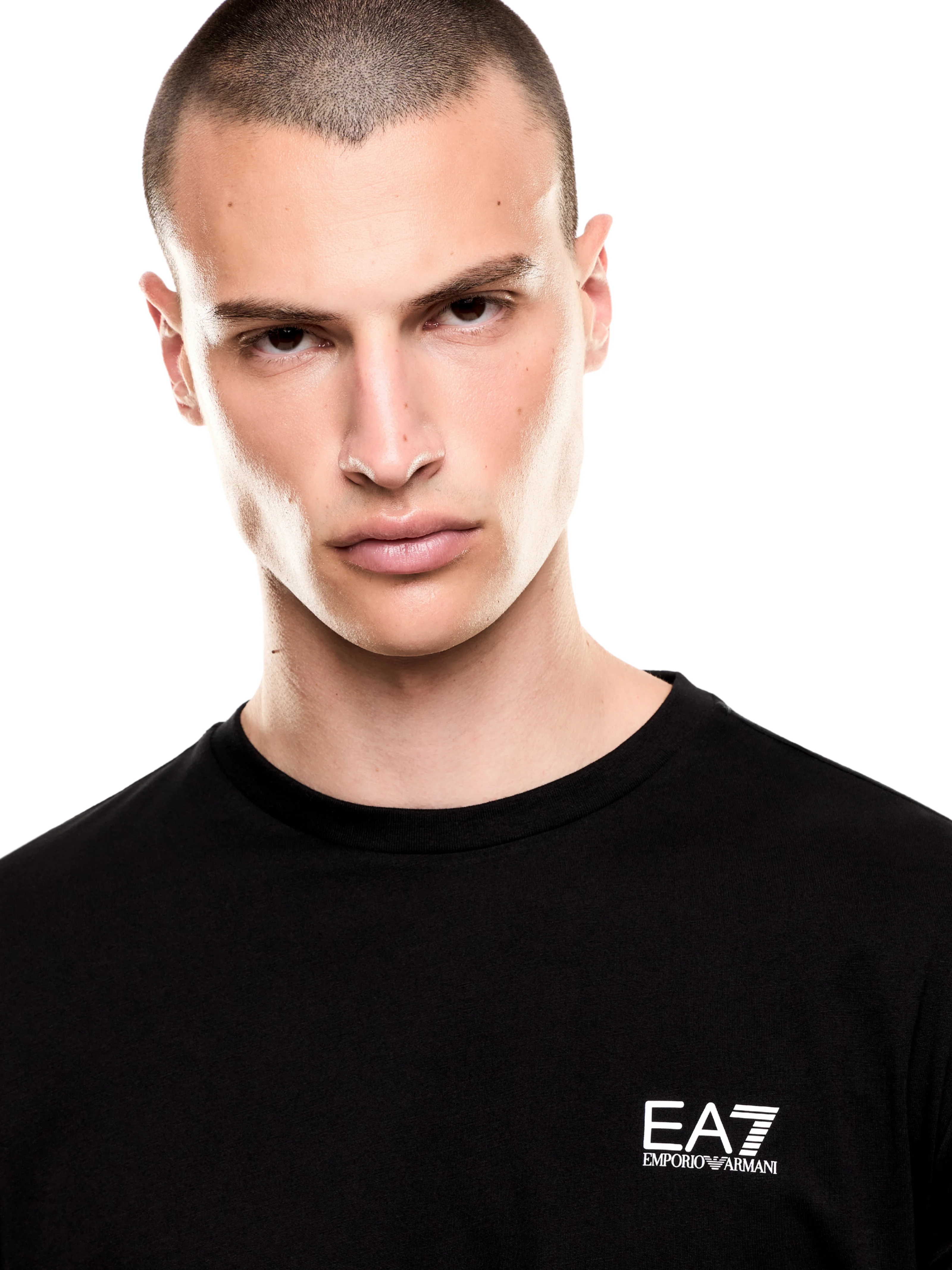 T-shirt Armani EA7 nera in jersey di cotone - Image 3