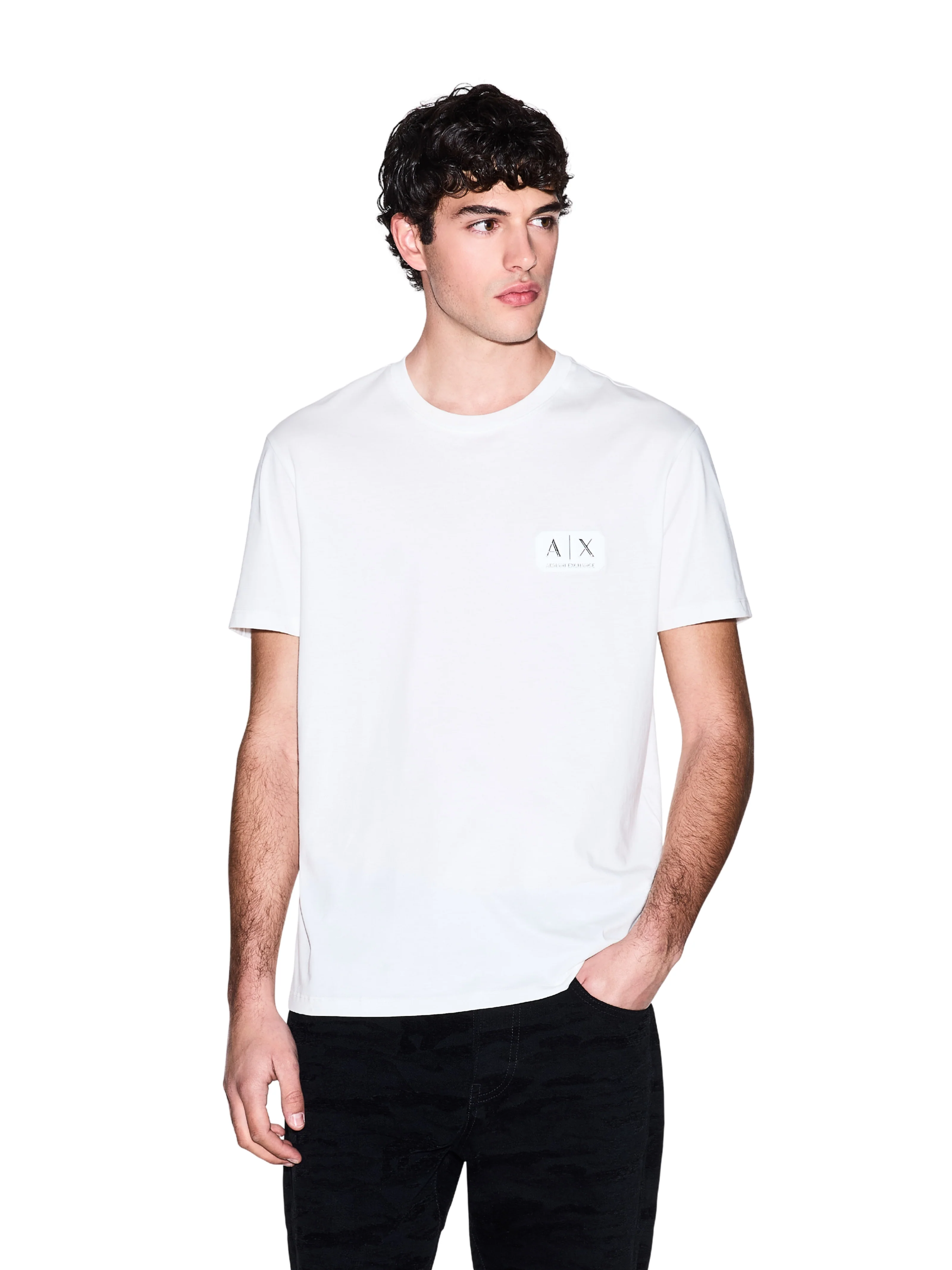 T-Shirt Armani Exchange bianca con logo A | X - Image 2