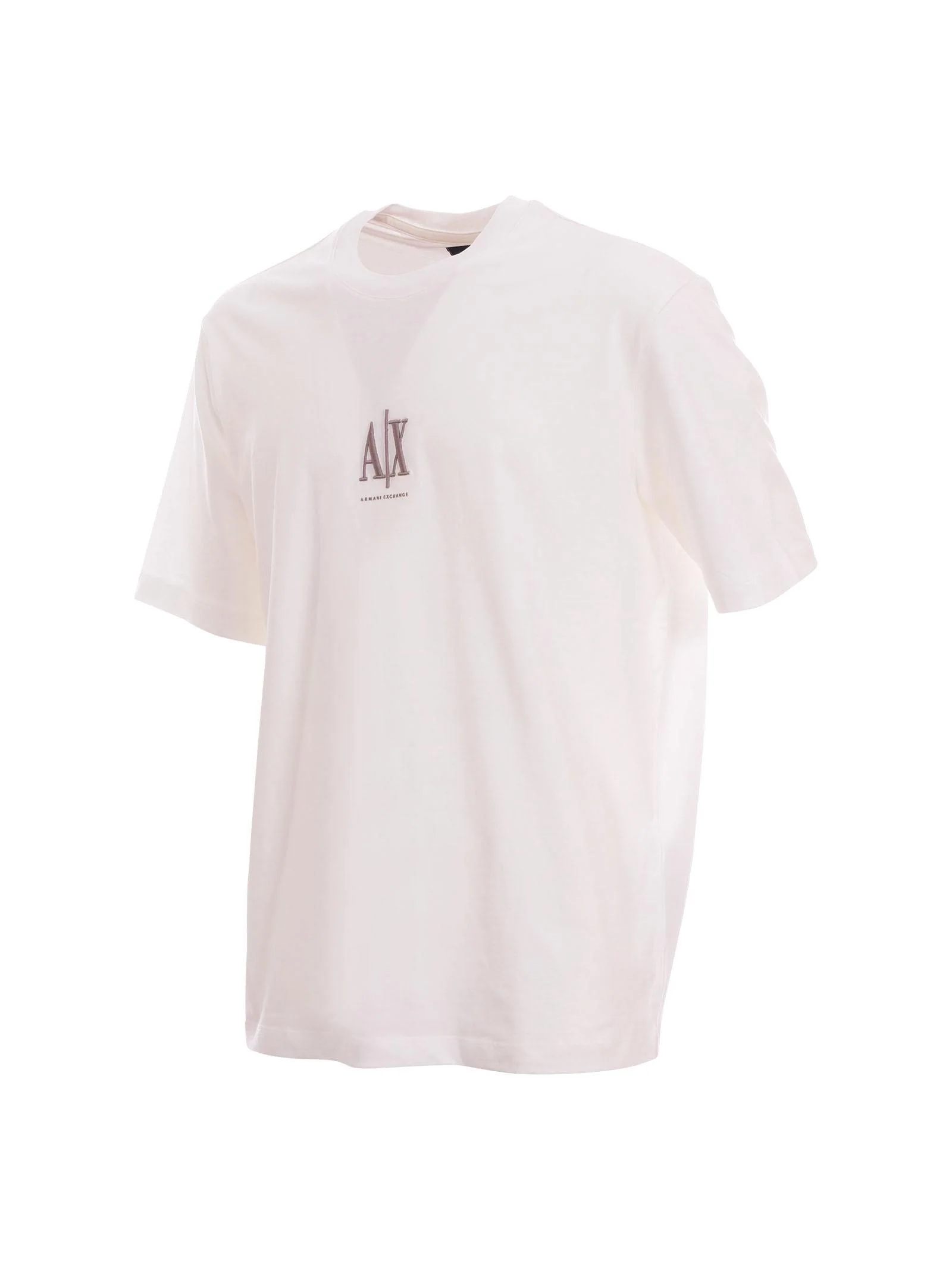 T-Shirt Armani Exchange bianca con logo iconico frontale ricamato - Image 2