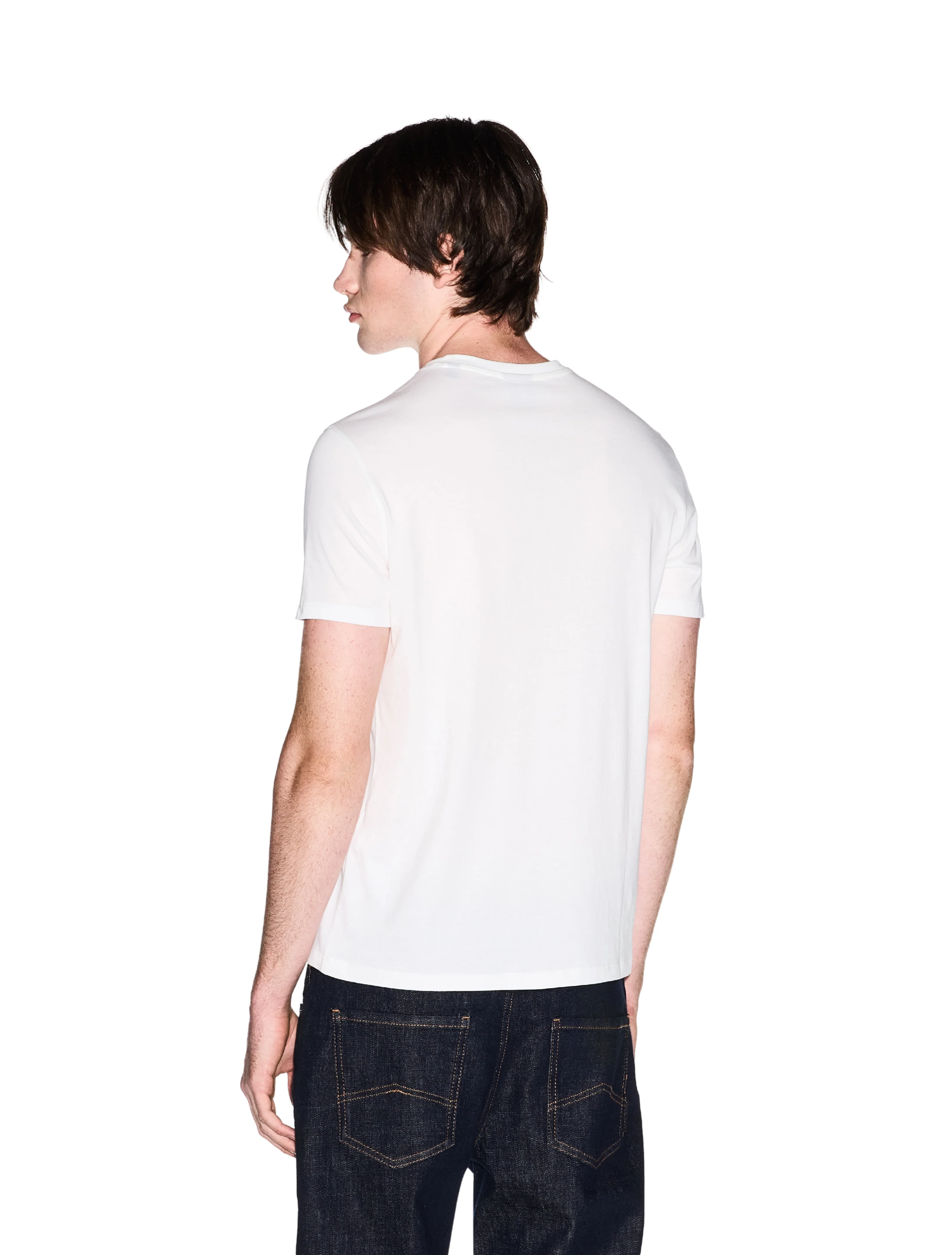 T-Shirt Armani Exchange bianca con logo in rilievo tono su tono - Image 3