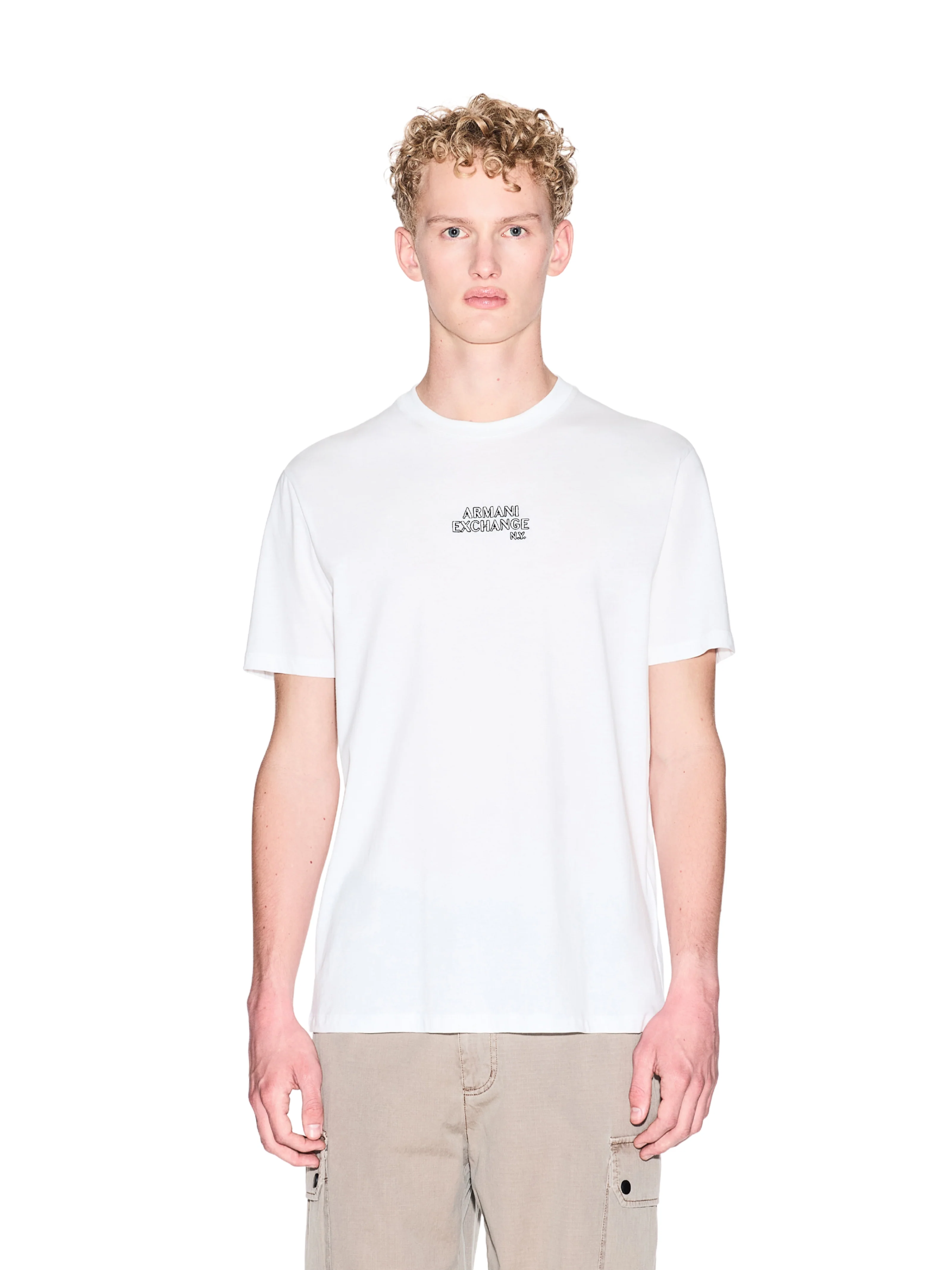 T-Shirt Armani Exchange bianca in cotone - Image 2