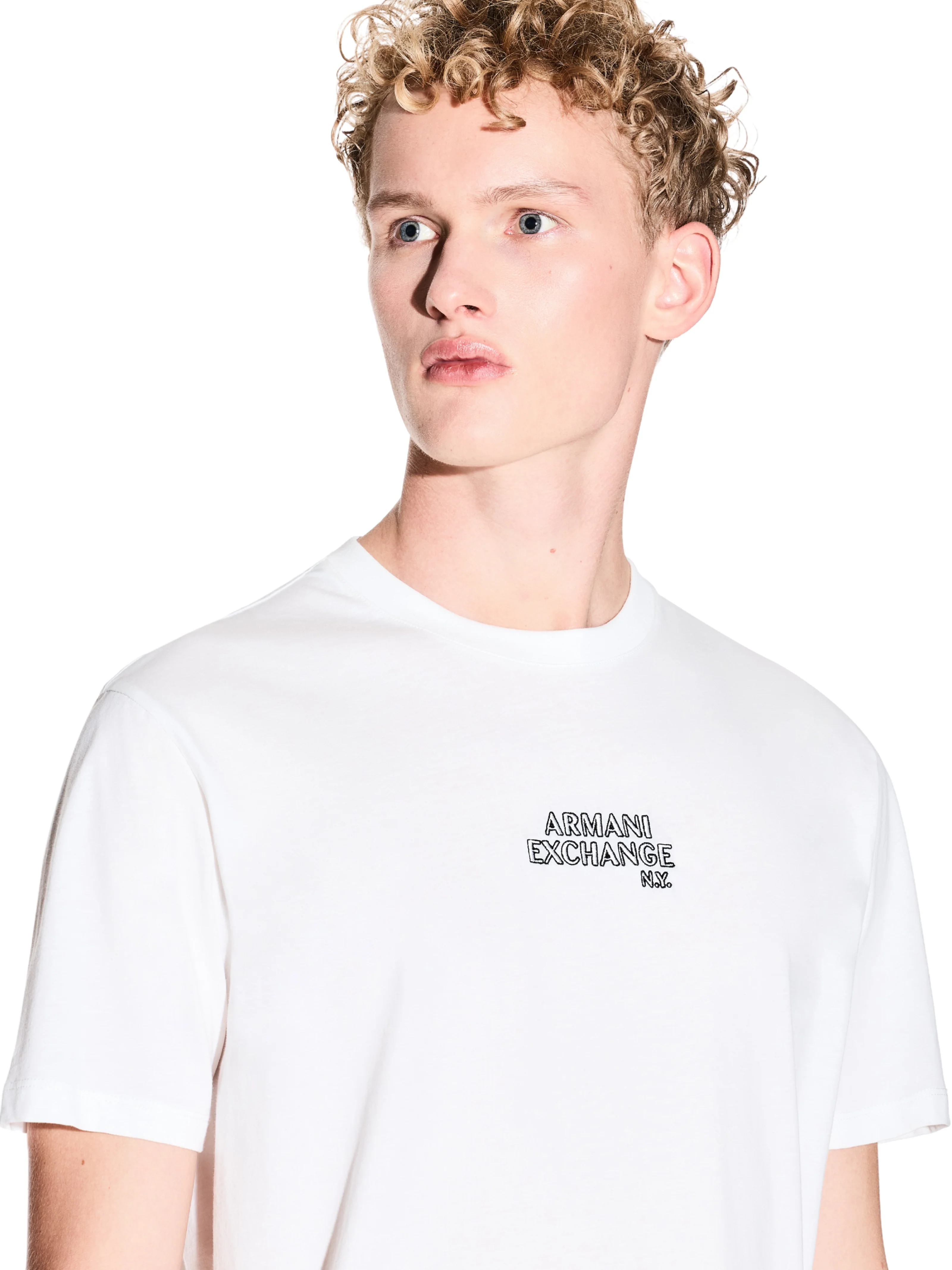 T-Shirt Armani Exchange bianca in cotone - Image 3