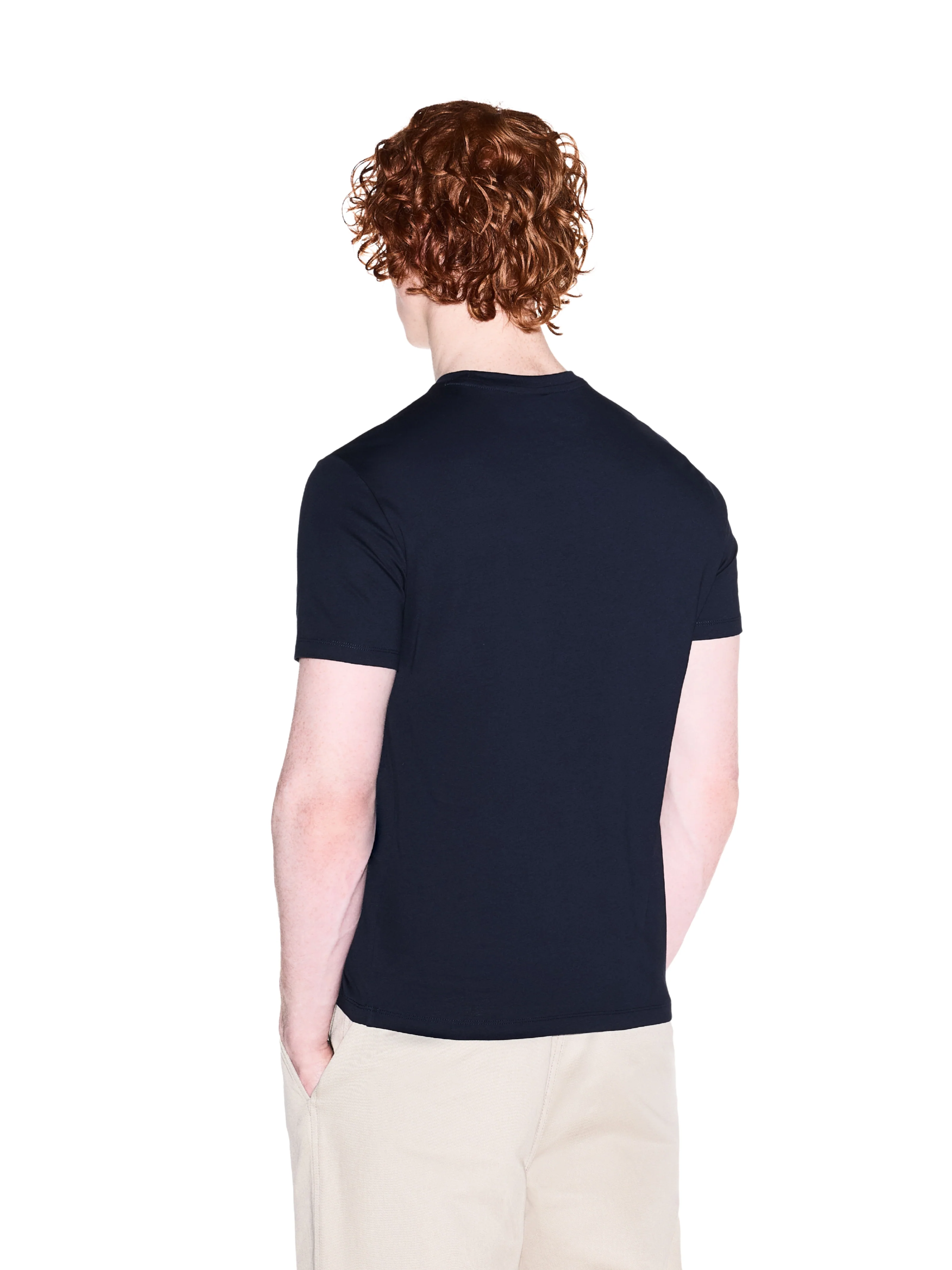 T-Shirt Armani Exchange blu con logo azzurro sfumato - Image 3
