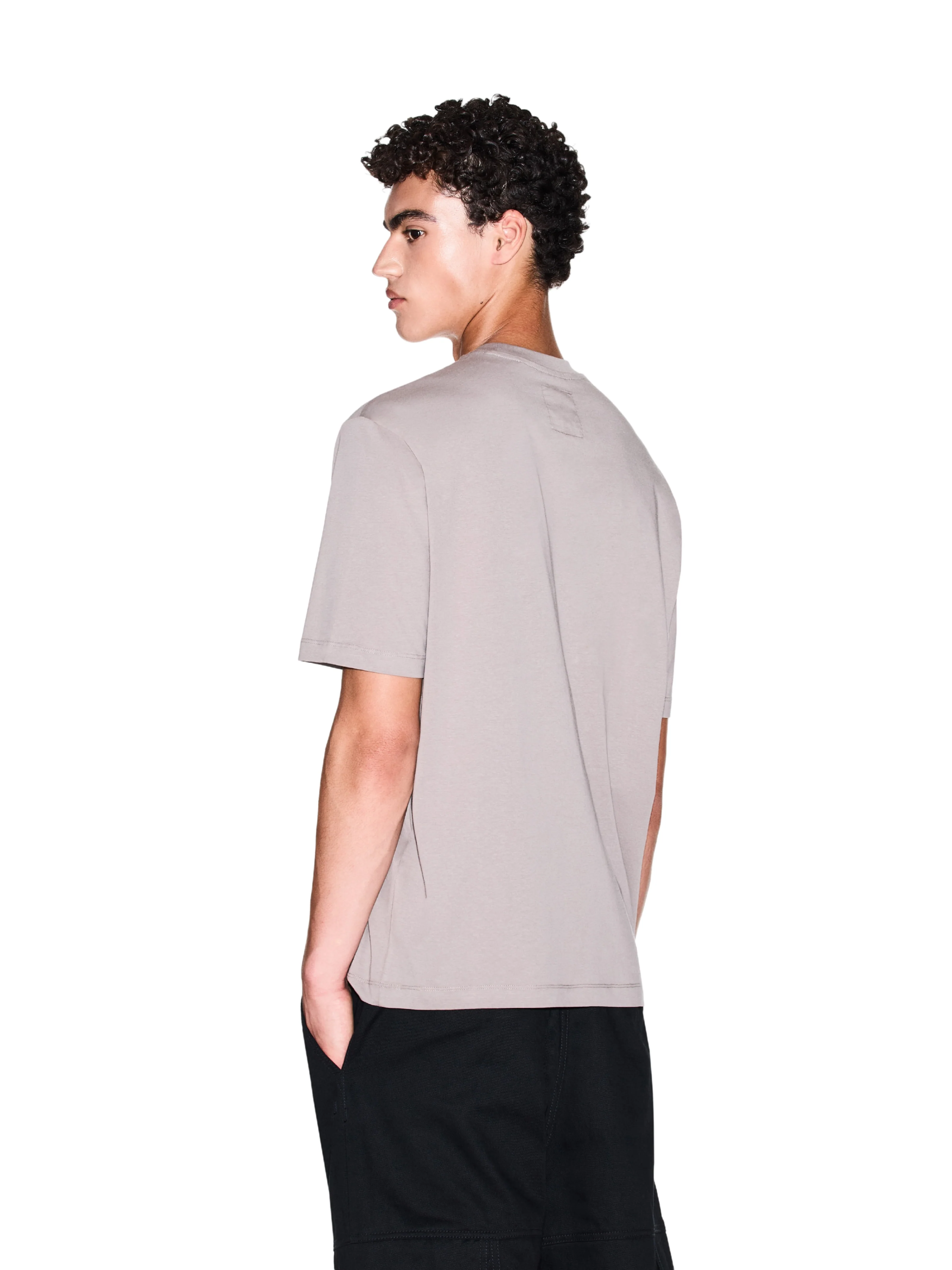 T-Shirt Armani Exchange fango con logo iconico frontale ricamato - Image 4