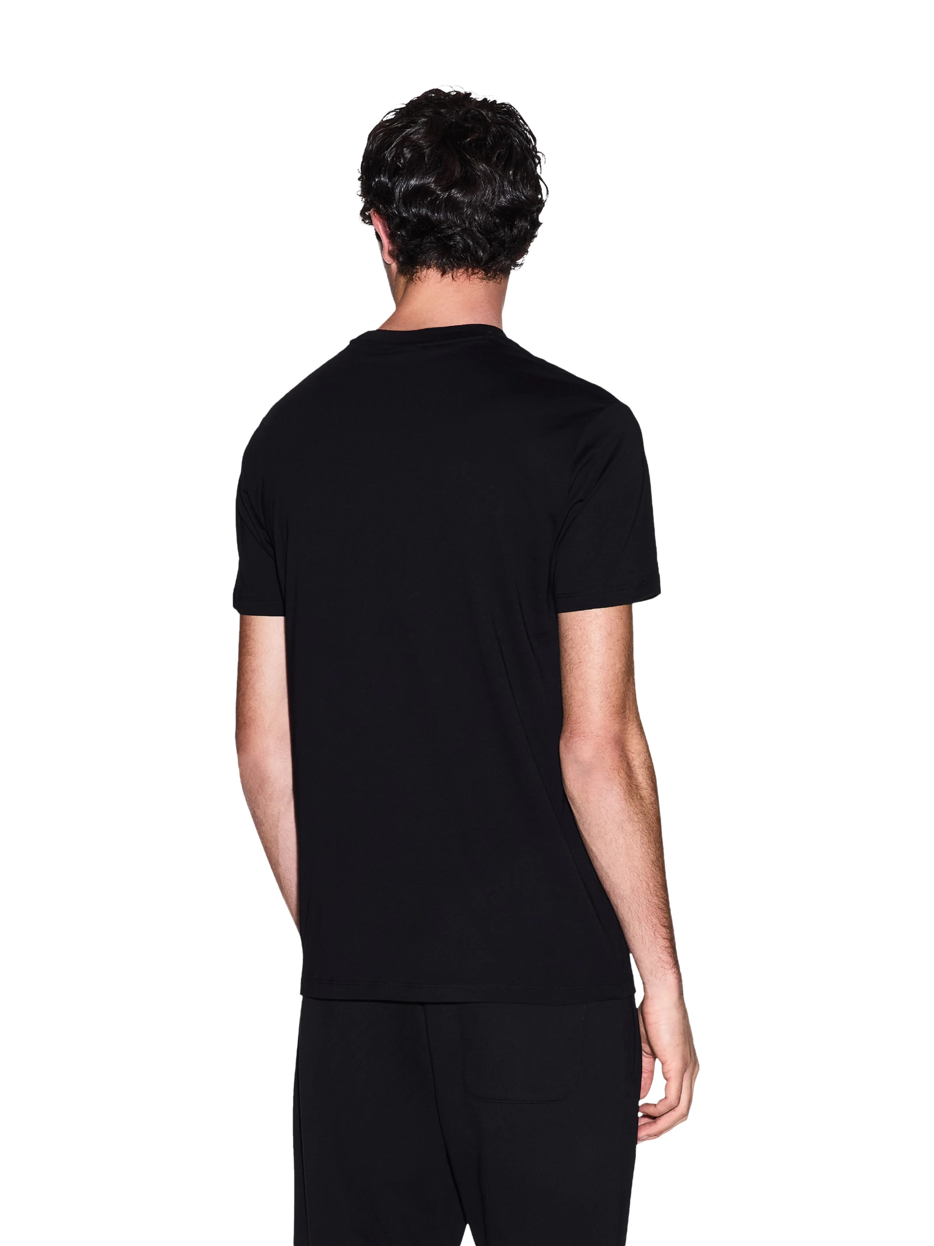 T-Shirt Armani Exchange nera con logo A | X giallo - Image 4
