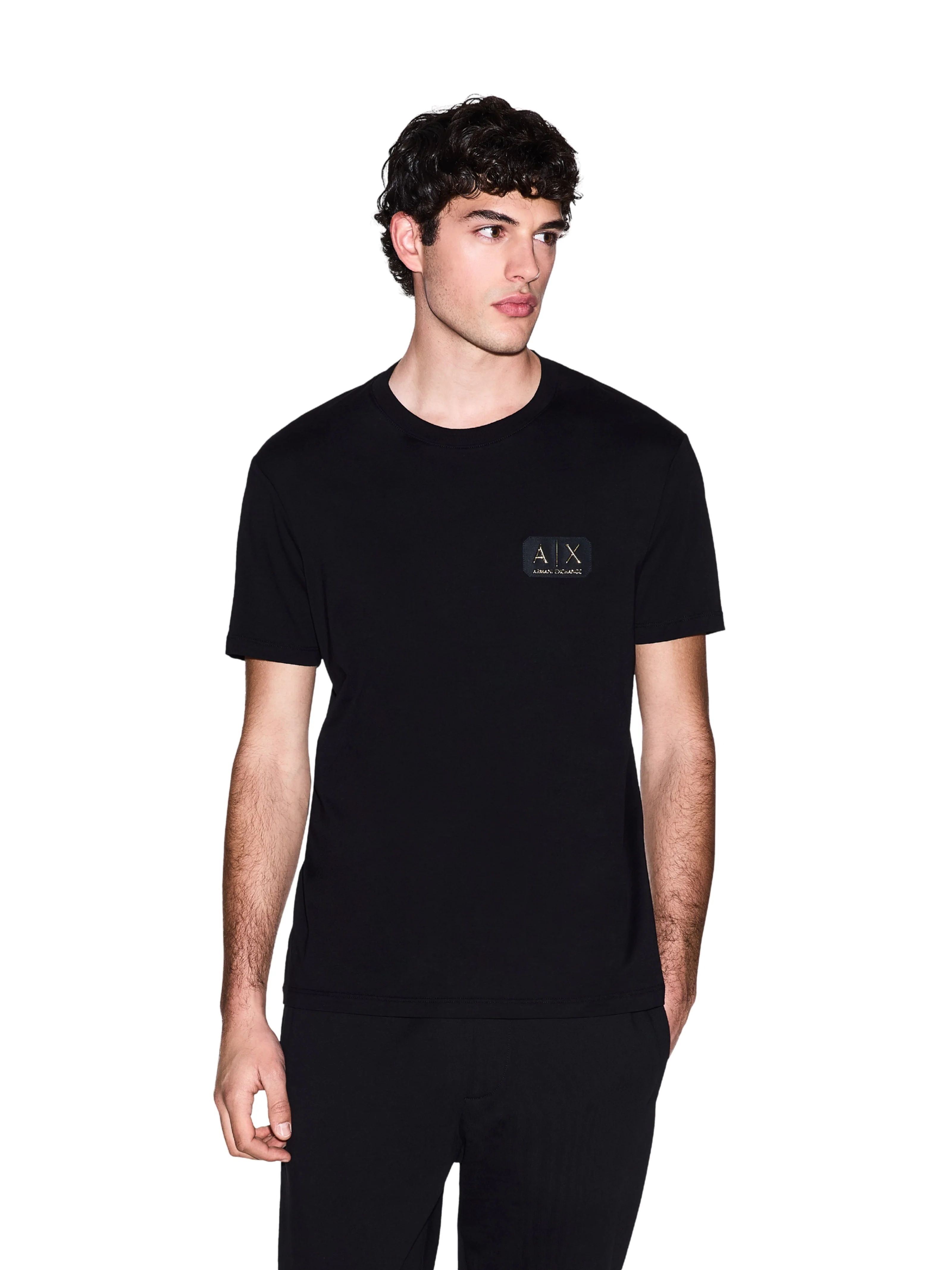 T-Shirt Armani Exchange nera con logo A | X - Image 2