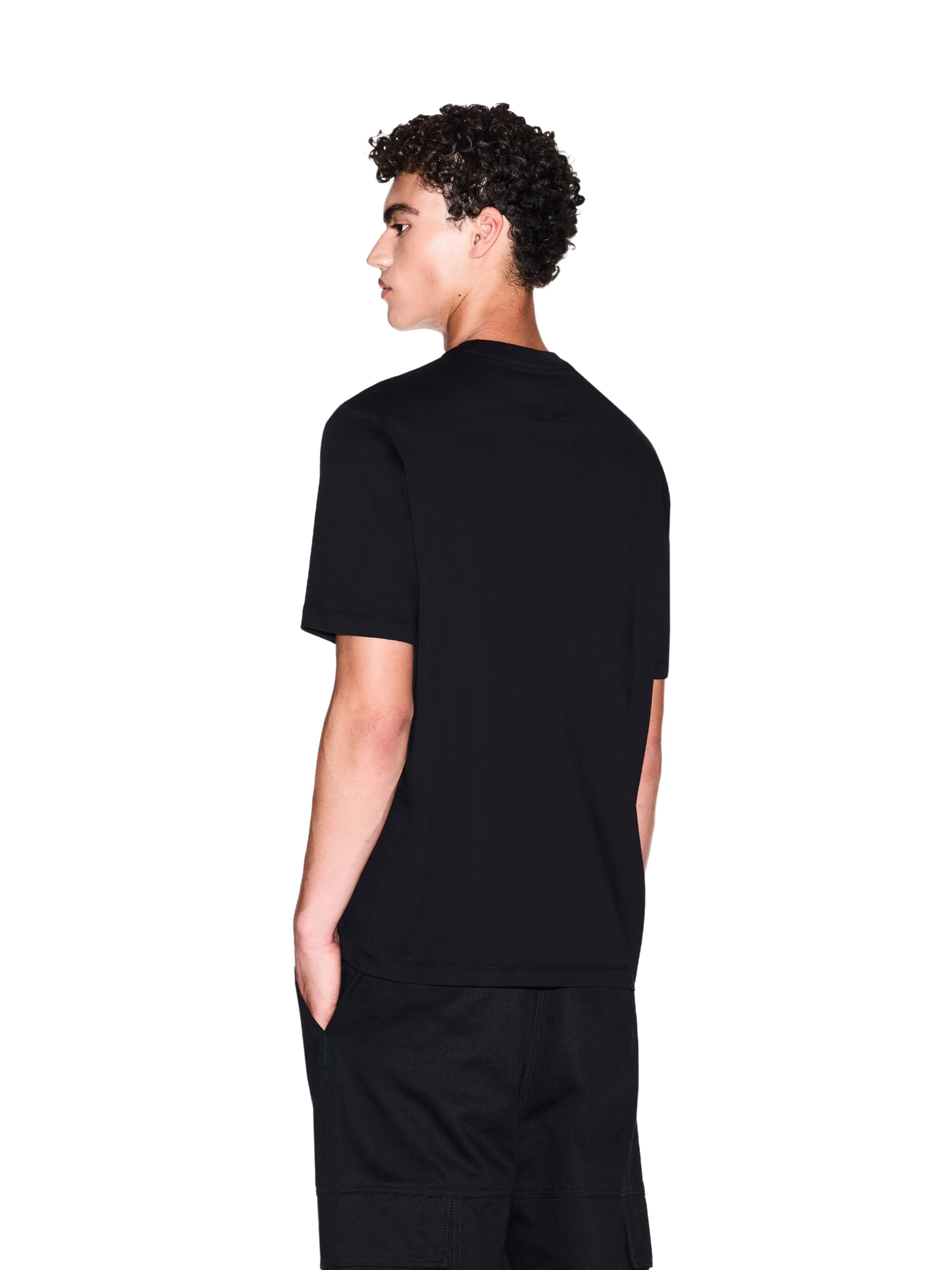 T-Shirt Armani Exchange nera con logo iconico frontale ricamato - Image 4