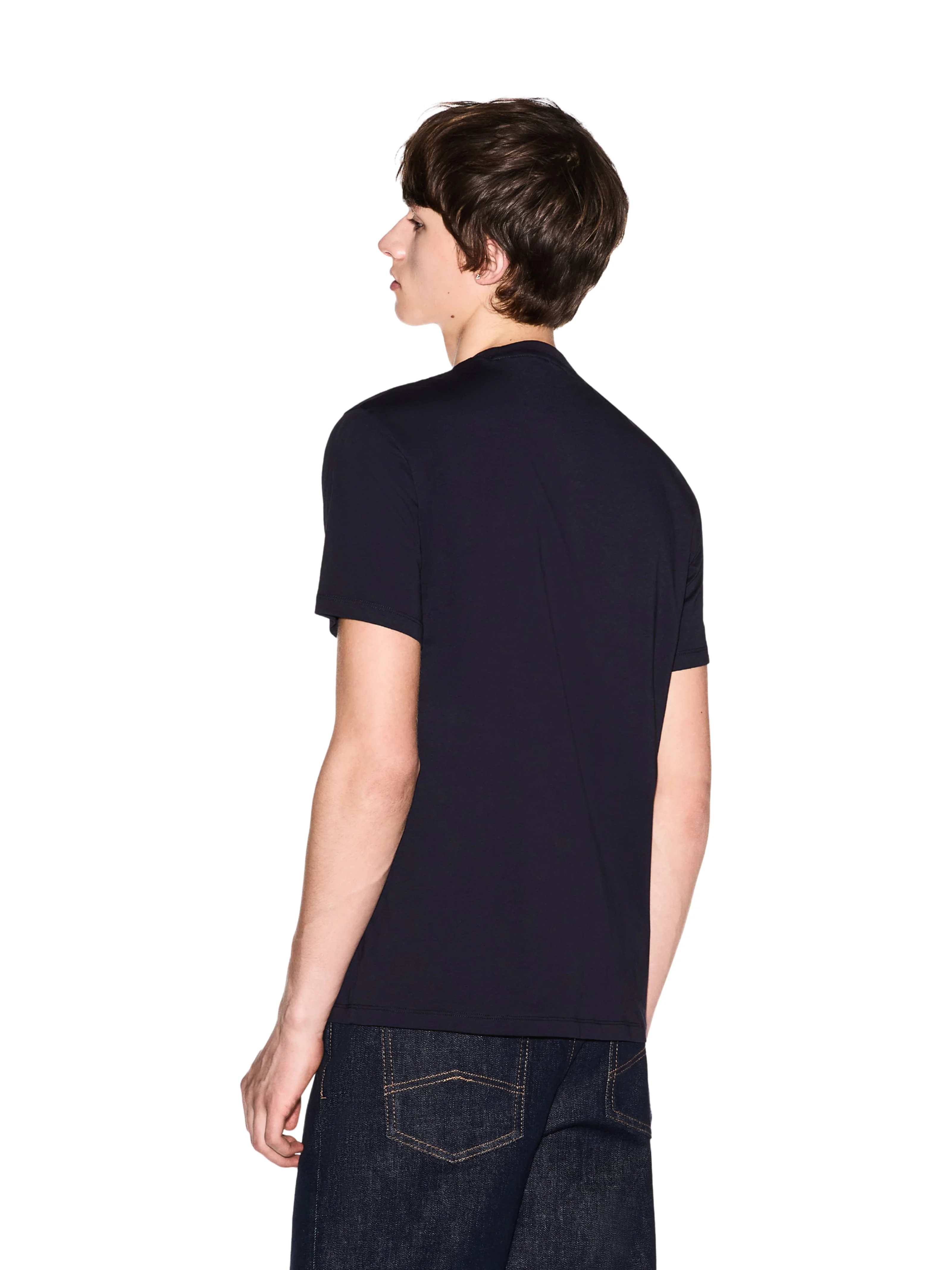 T-Shirt Armani Exchange nera con patch logo frontale - Image 4