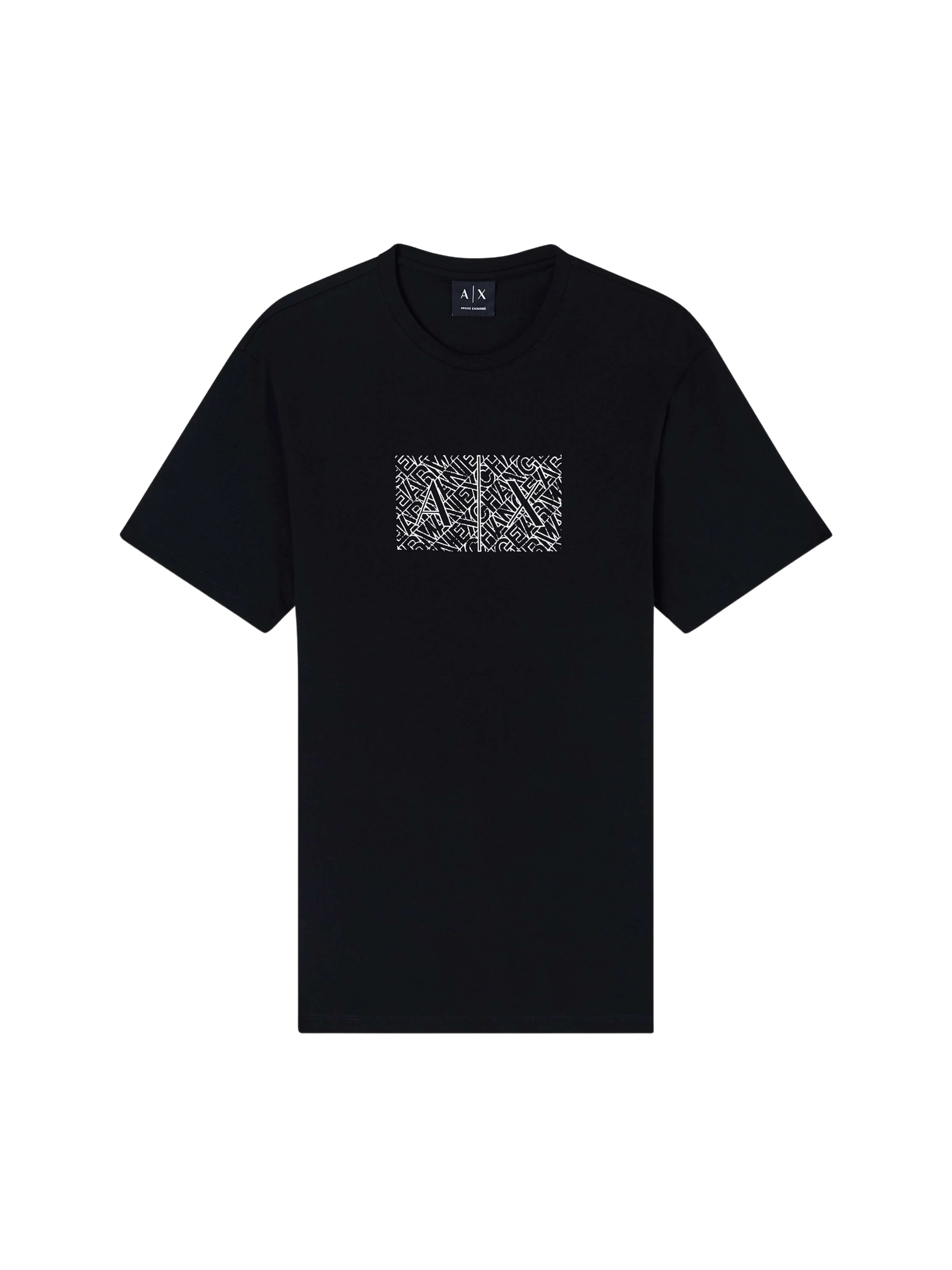 T-shirt Armani Exchange nera con stampa e logo A | X