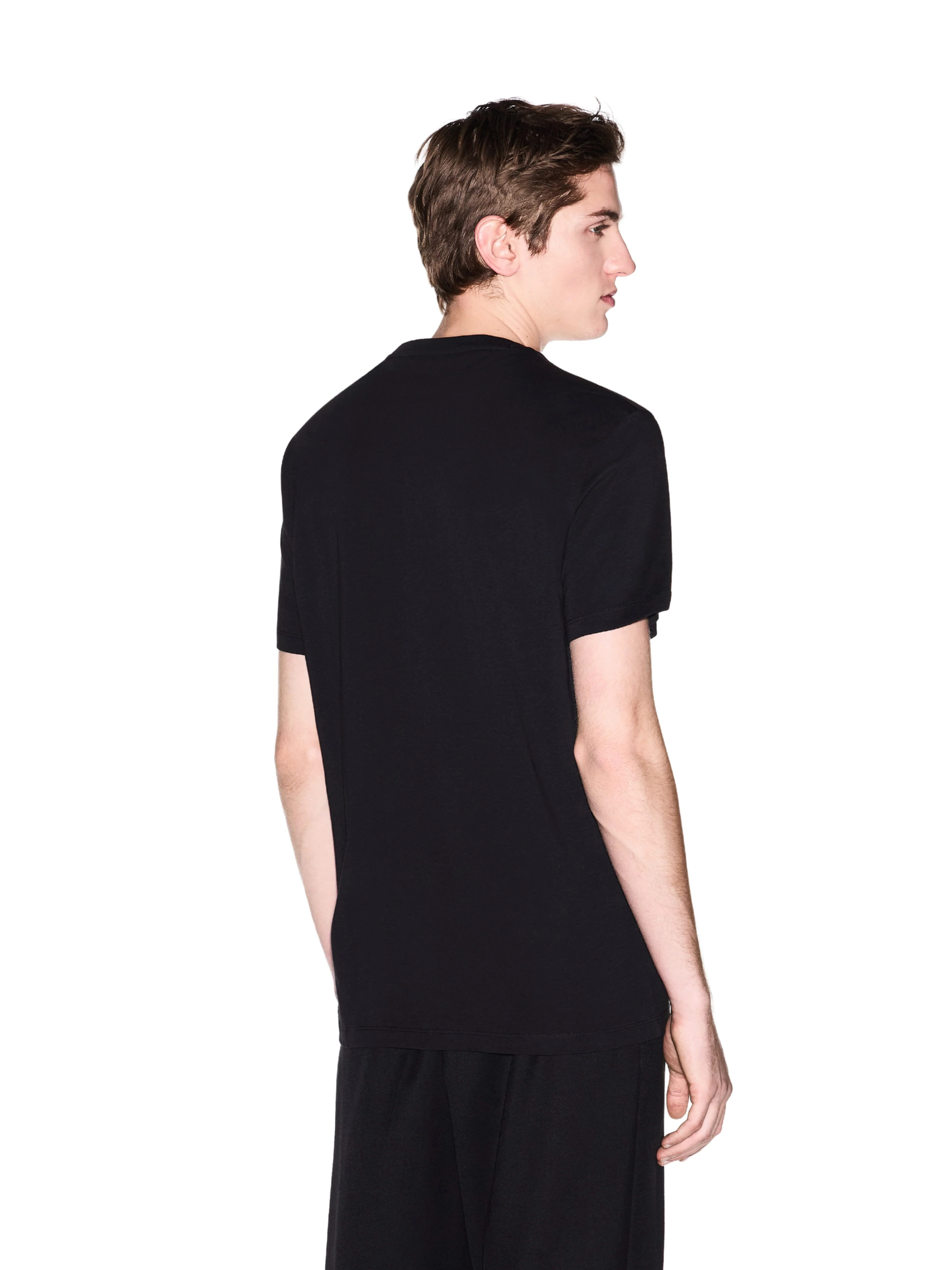 T-shirt Armani Exchange nera con stampa e logo A | X - Image 4