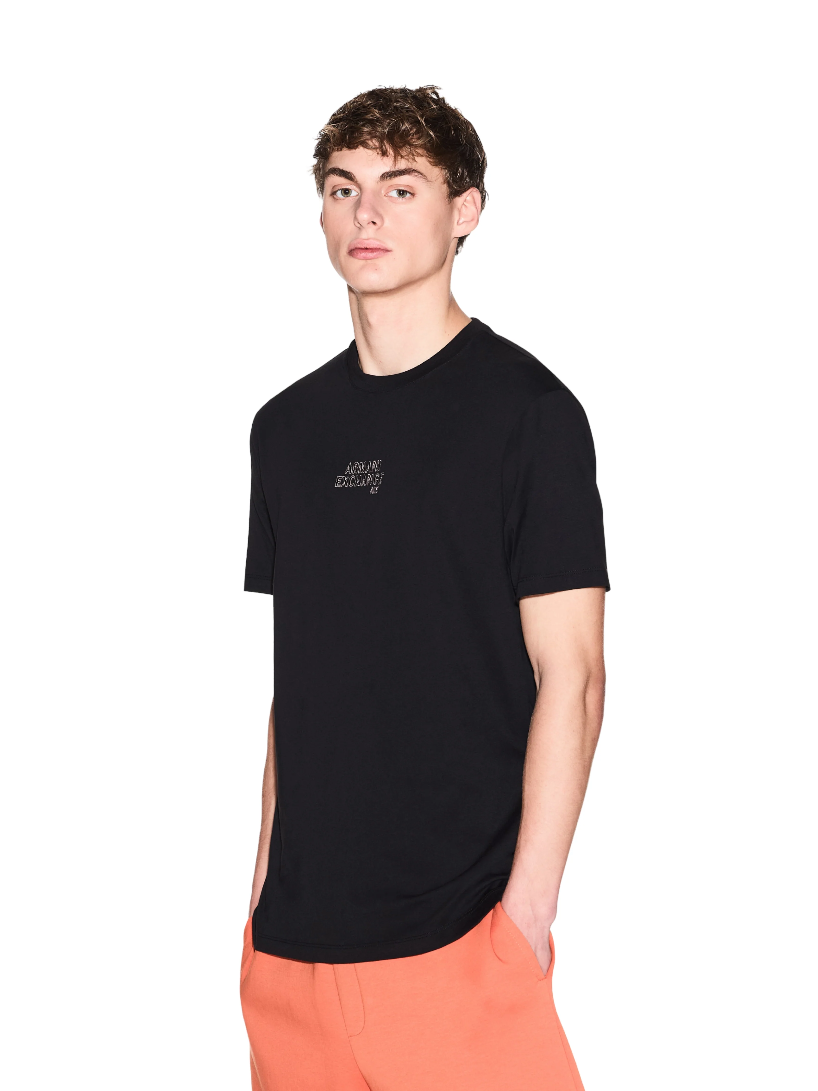 T-Shirt Armani Exchange nera in cotone - Image 2