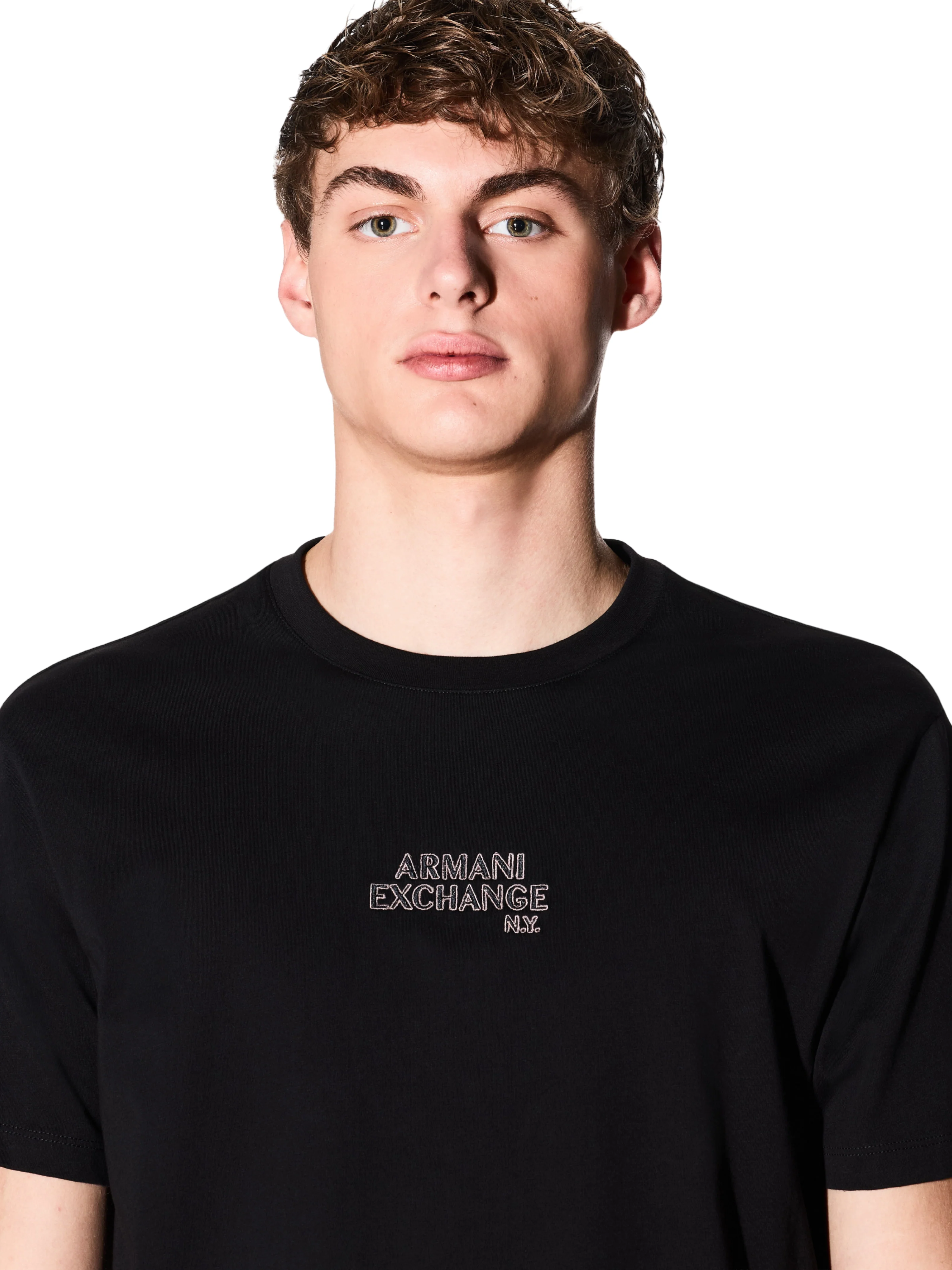T-Shirt Armani Exchange nera in cotone - Image 3