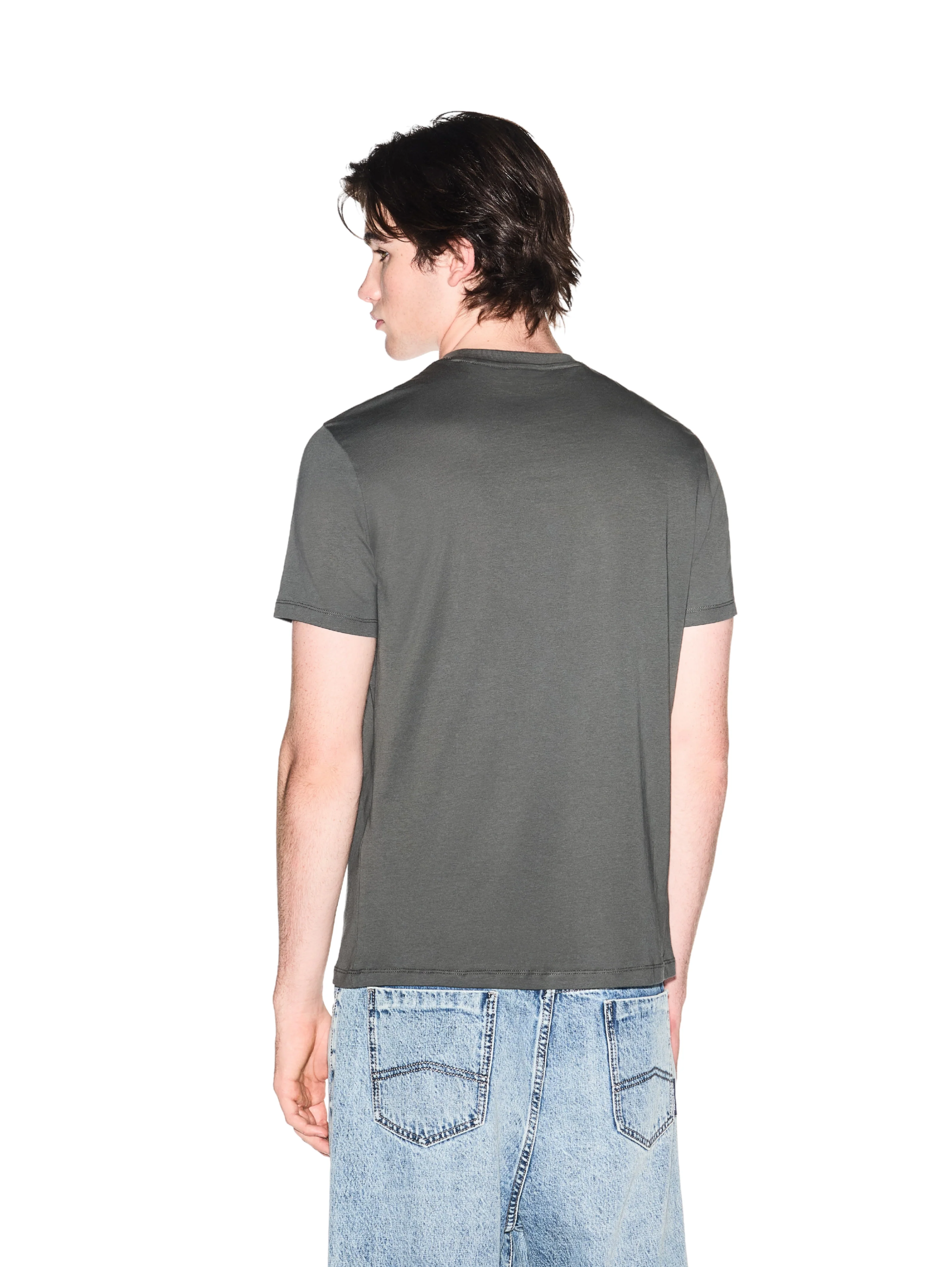 T-shirt Armani Exchange verde con stampa e logo A | X - Image 4