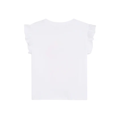 T-Shirt Billie Blush bianca on stampa fenicottero e paillettes - Image 2