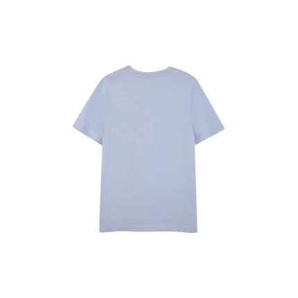 T-Shirt Boss azzurra con stampa argento e logo - Image 2