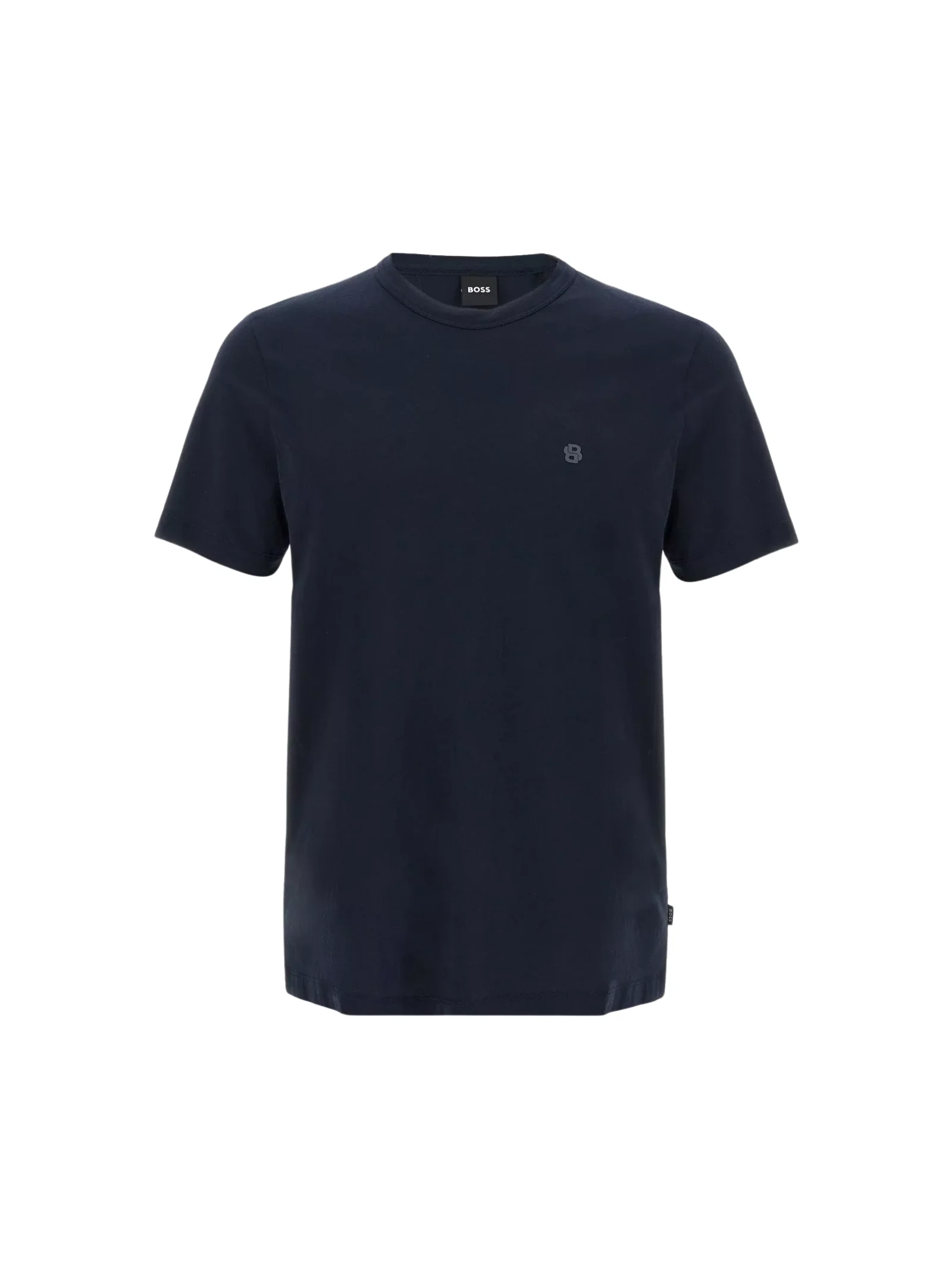 T-Shirt Boss blu navy con logo double in rilievo