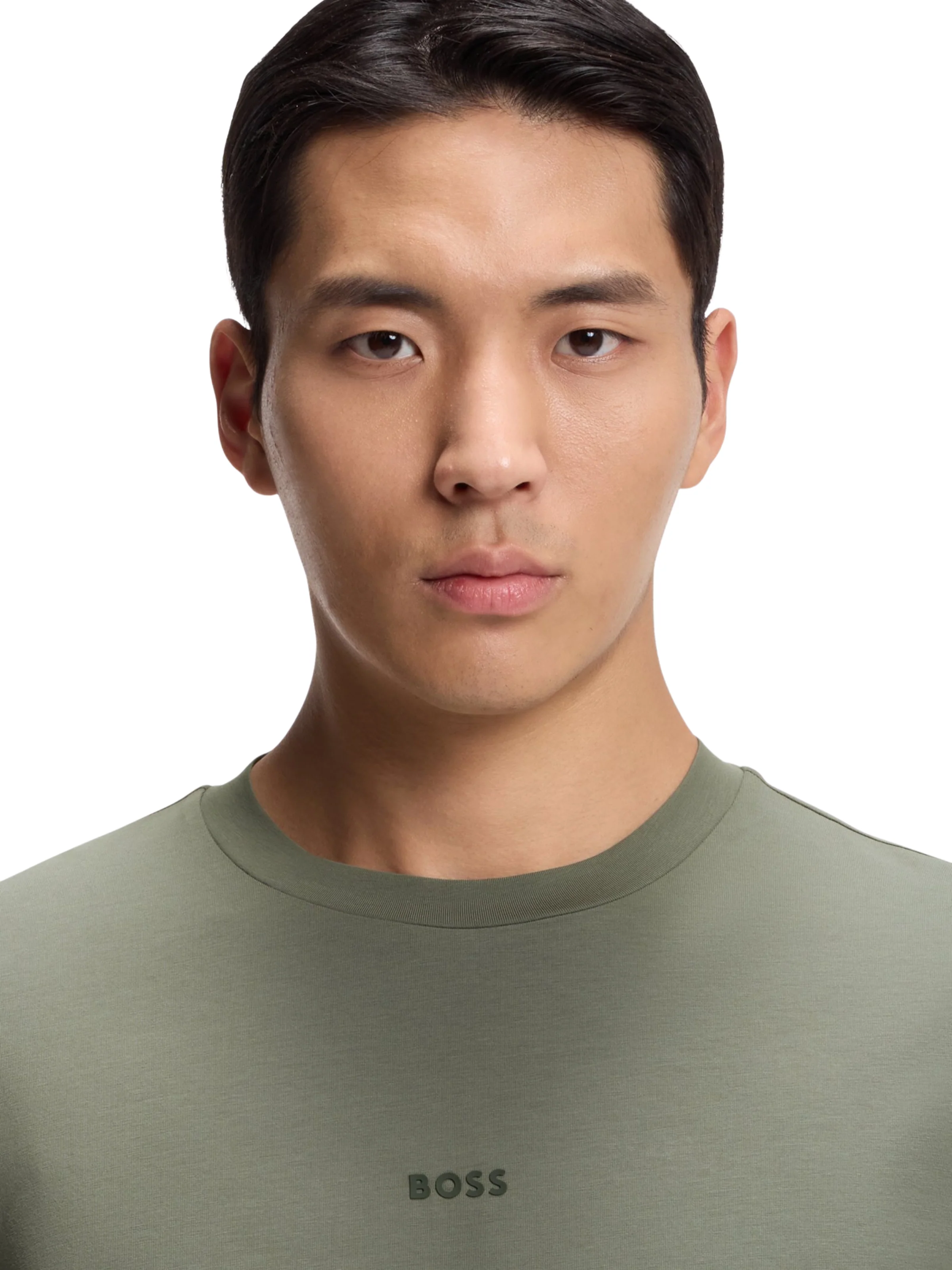 T-Shirt Boss grigio con logo stampato - Image 3