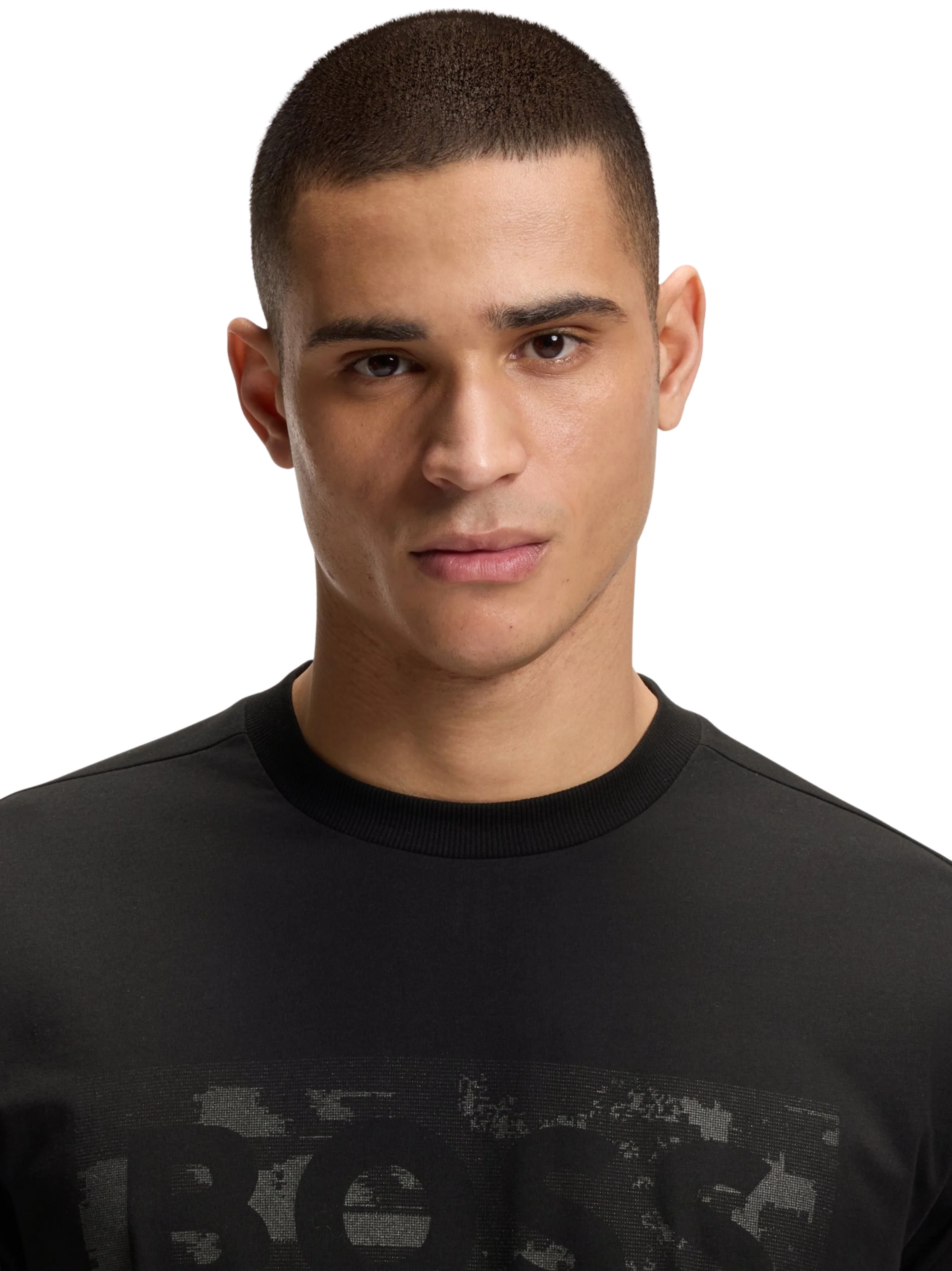T-Shirt Boss nera con grafica con logo - Image 3