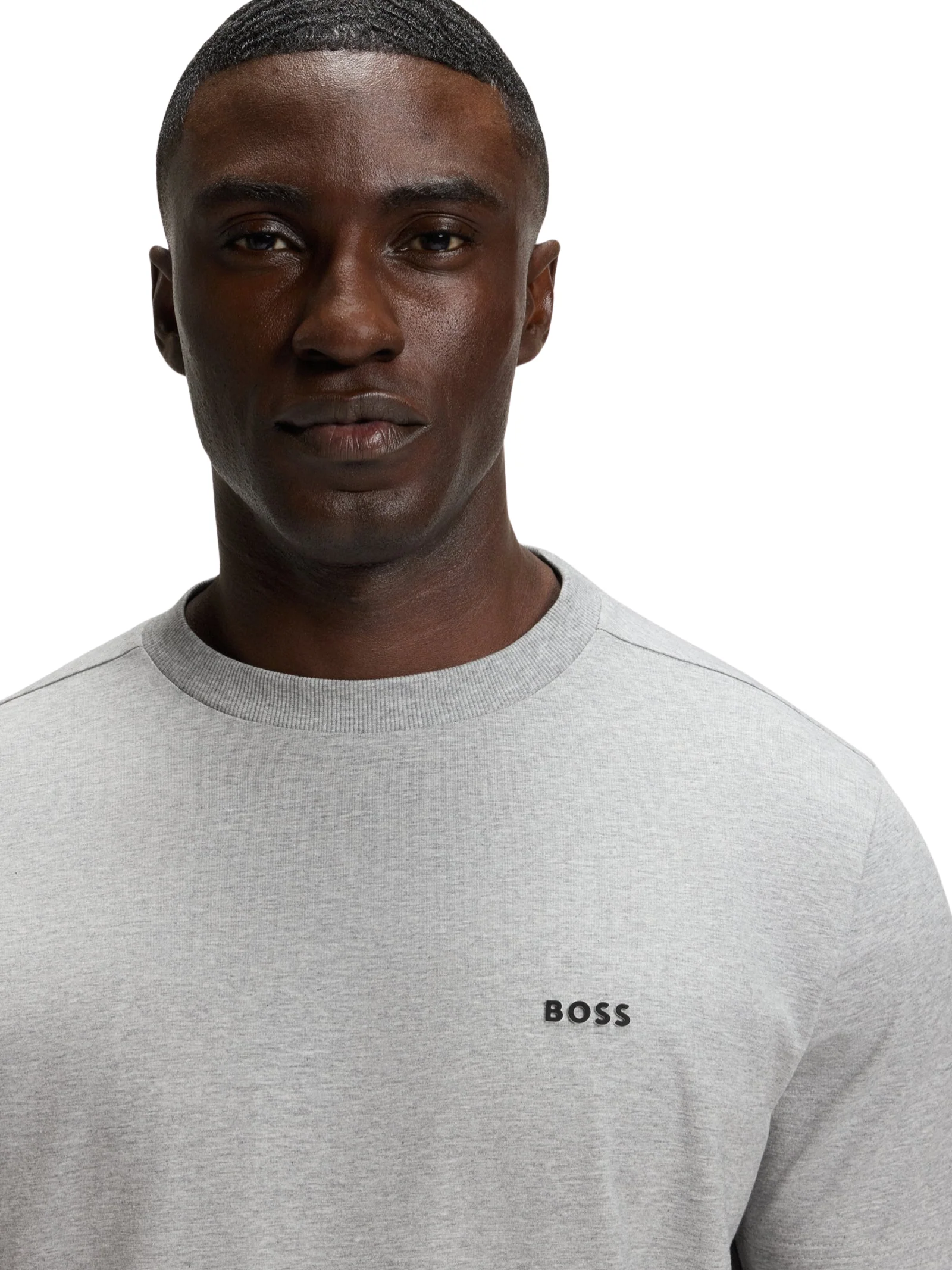 T-Shirt Boss nera con logo a contrasto sul petto - Image 2