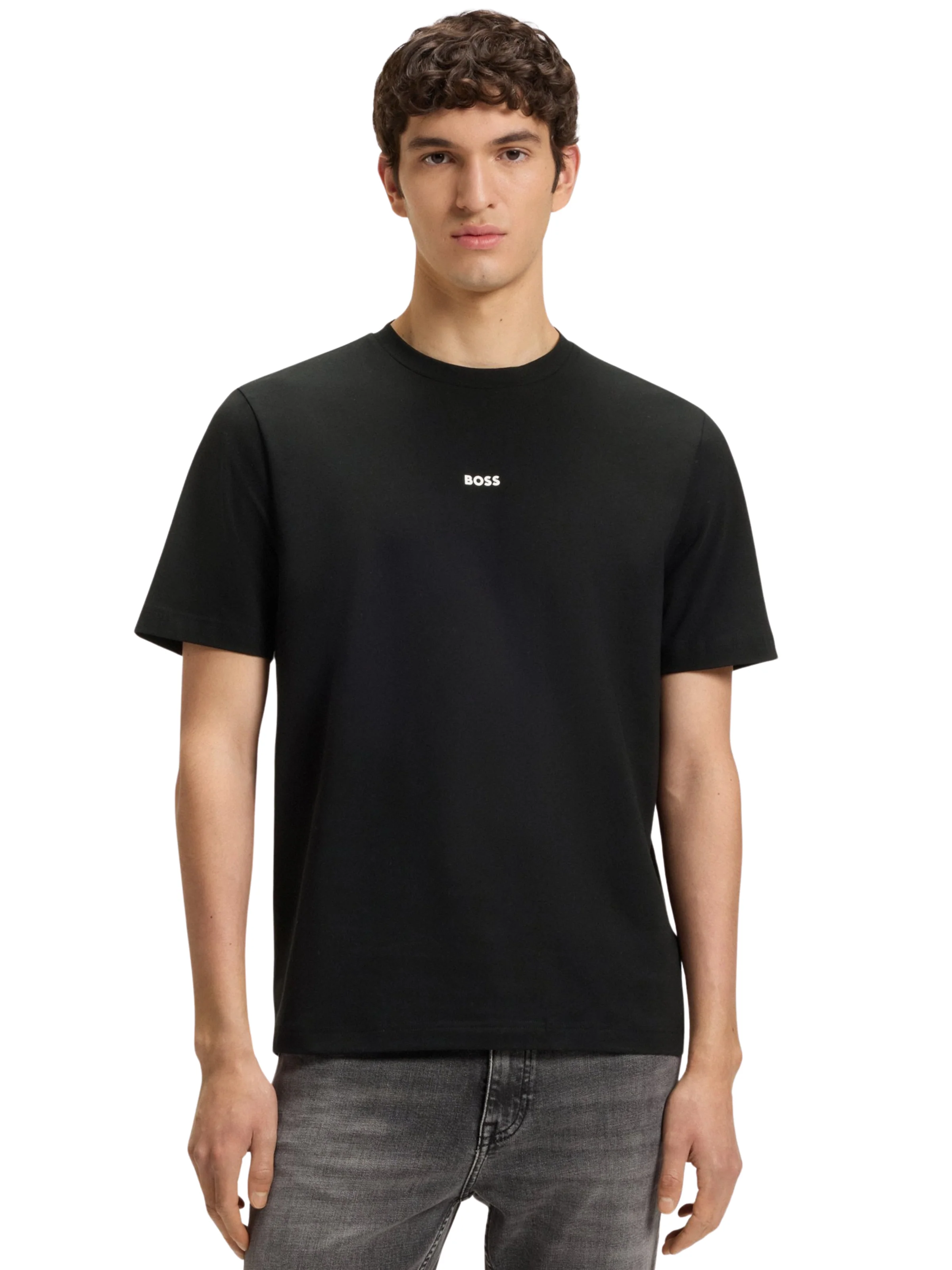 T-Shirt Boss nera con logo stampato - Image 2
