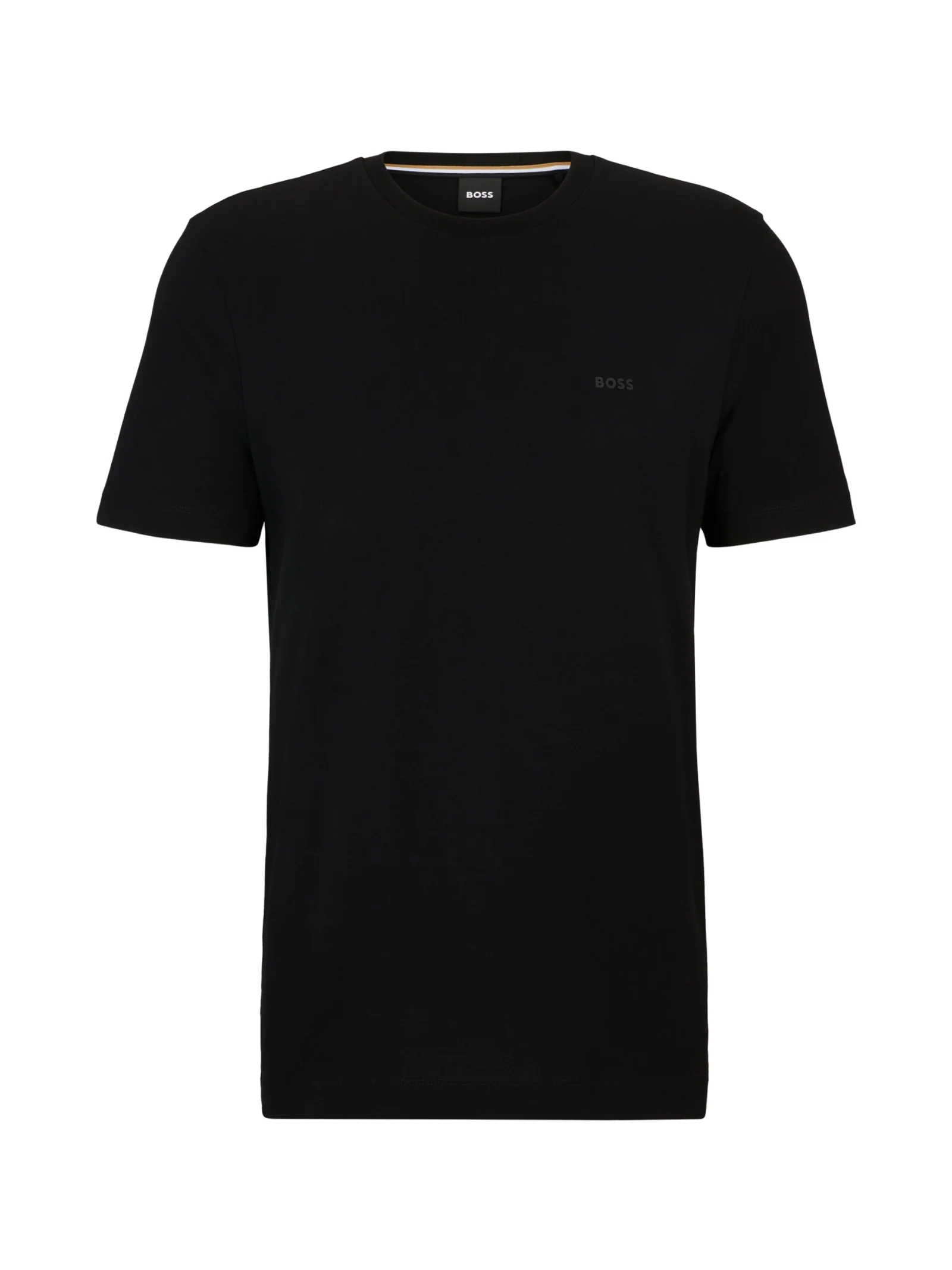 T-Shirt Boss nera con logo stampato in gomma