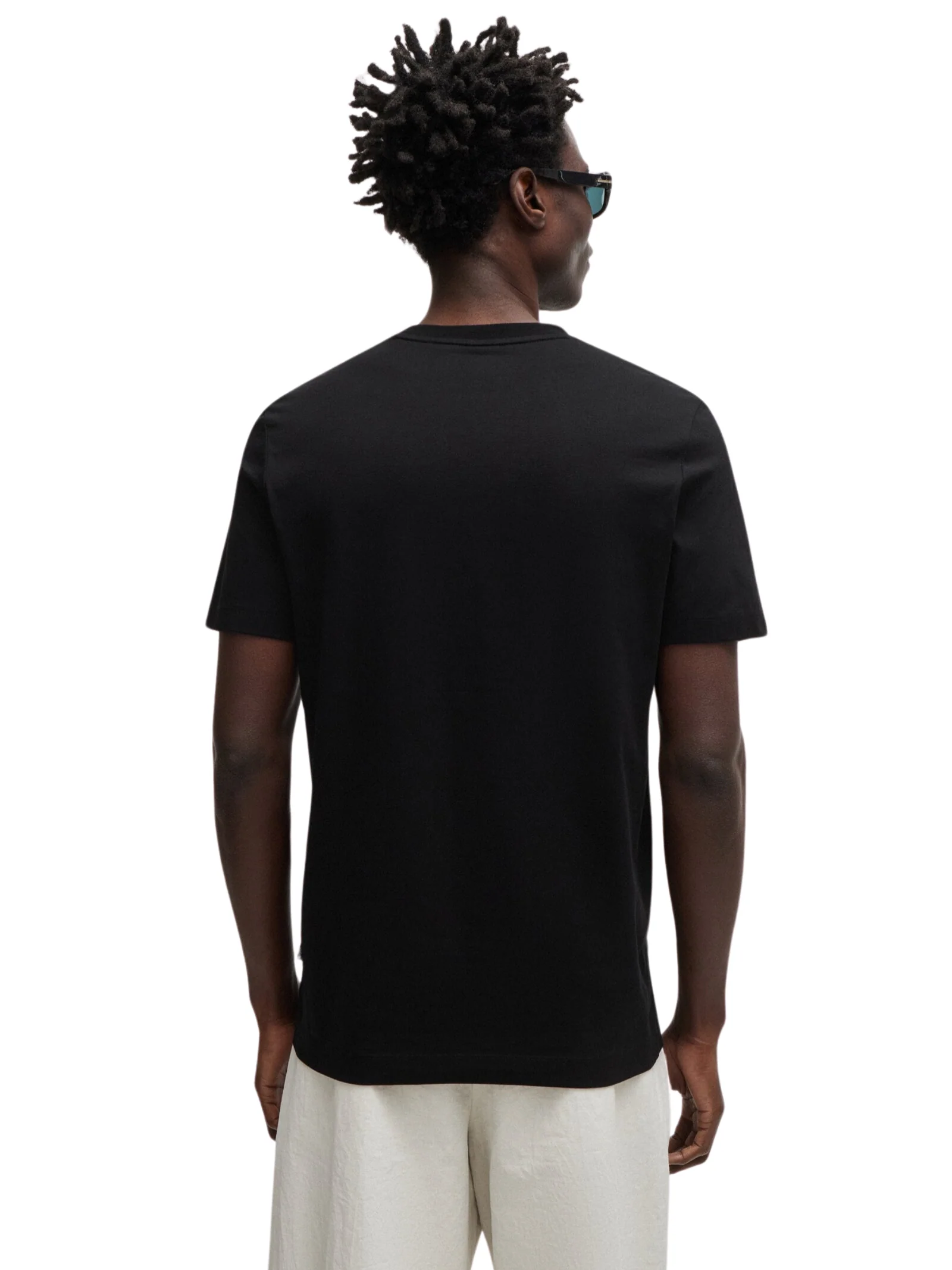 T-Shirt Boss nera con logo stampato in gomma - Image 3