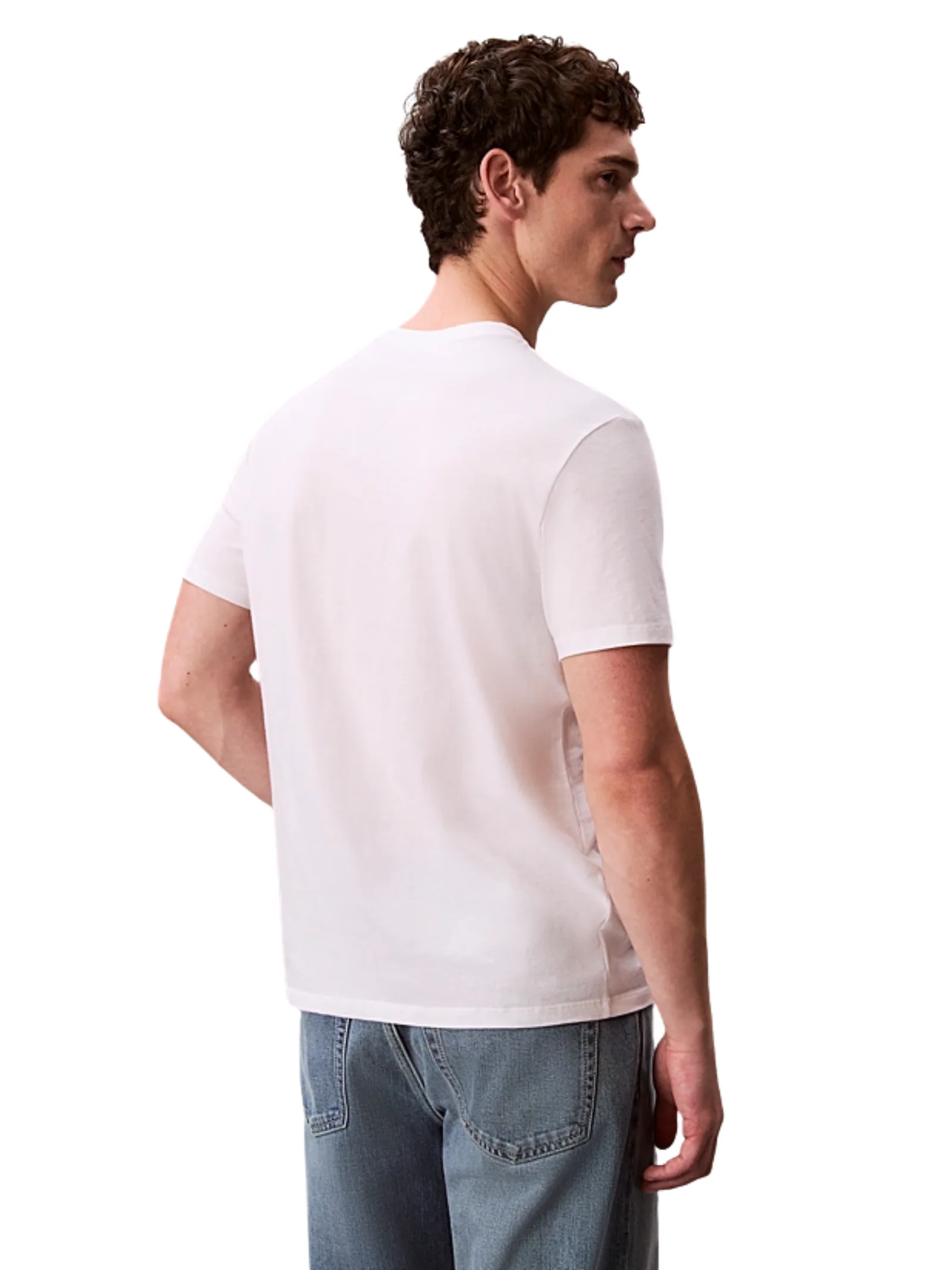 T-shirt Calvin Klein bianca con monogramma logo - Image 2