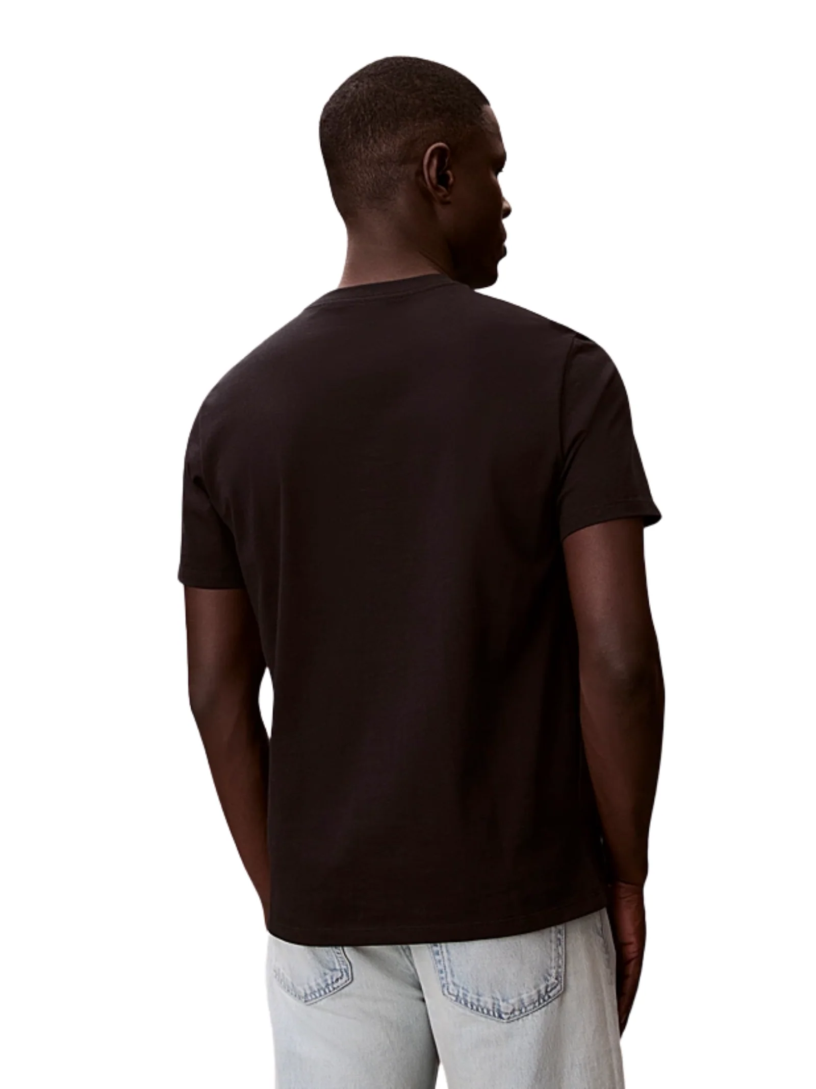 T-shirt Calvin Klein nera con monogramma logo - Image 2