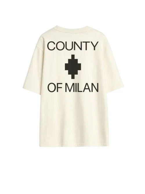 T-Shirt County Of Milan bianca con stampa logo posteriore - Image 2