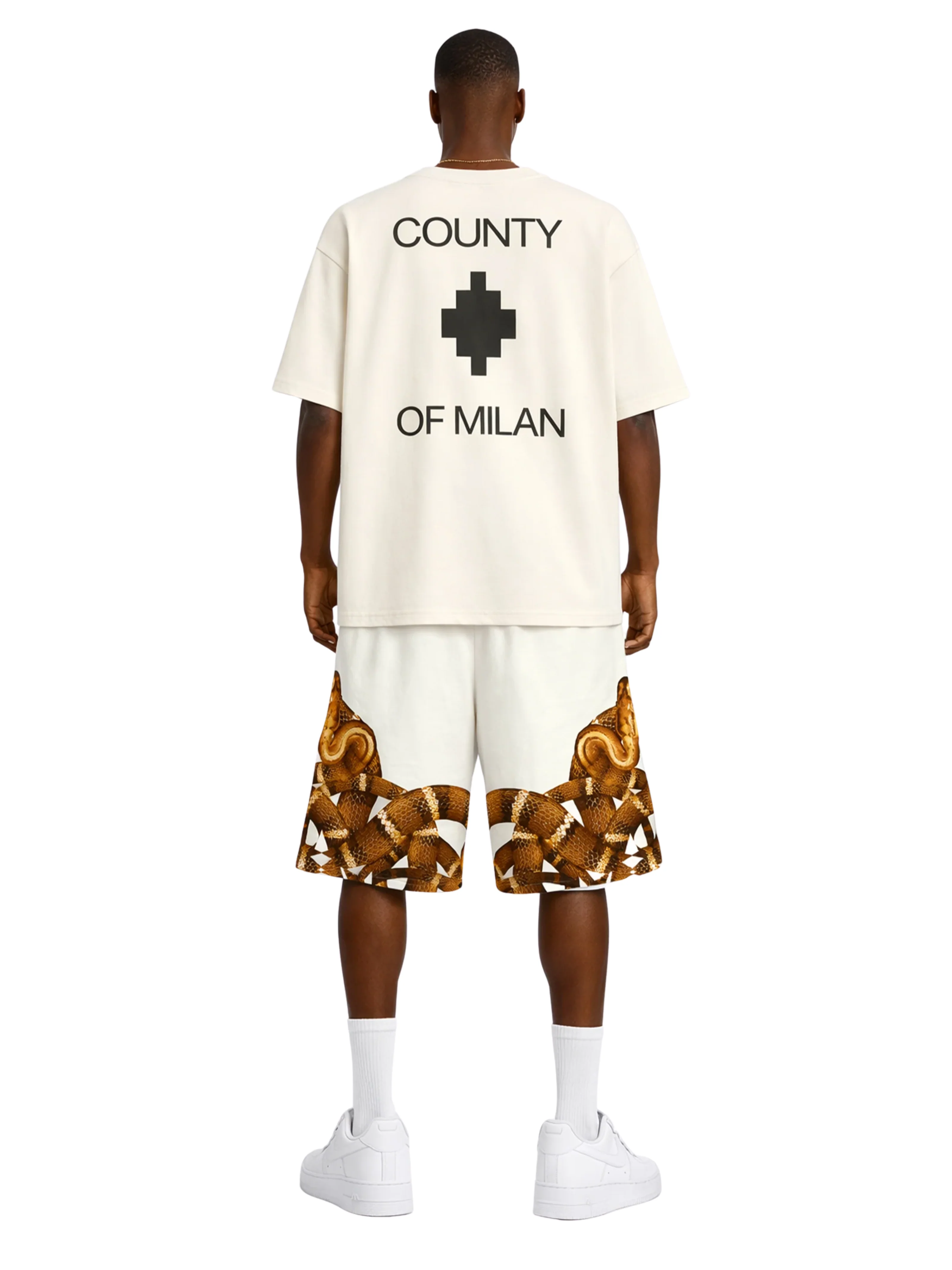 T-Shirt County Of Milan bianca con stampa logo posteriore - Image 4