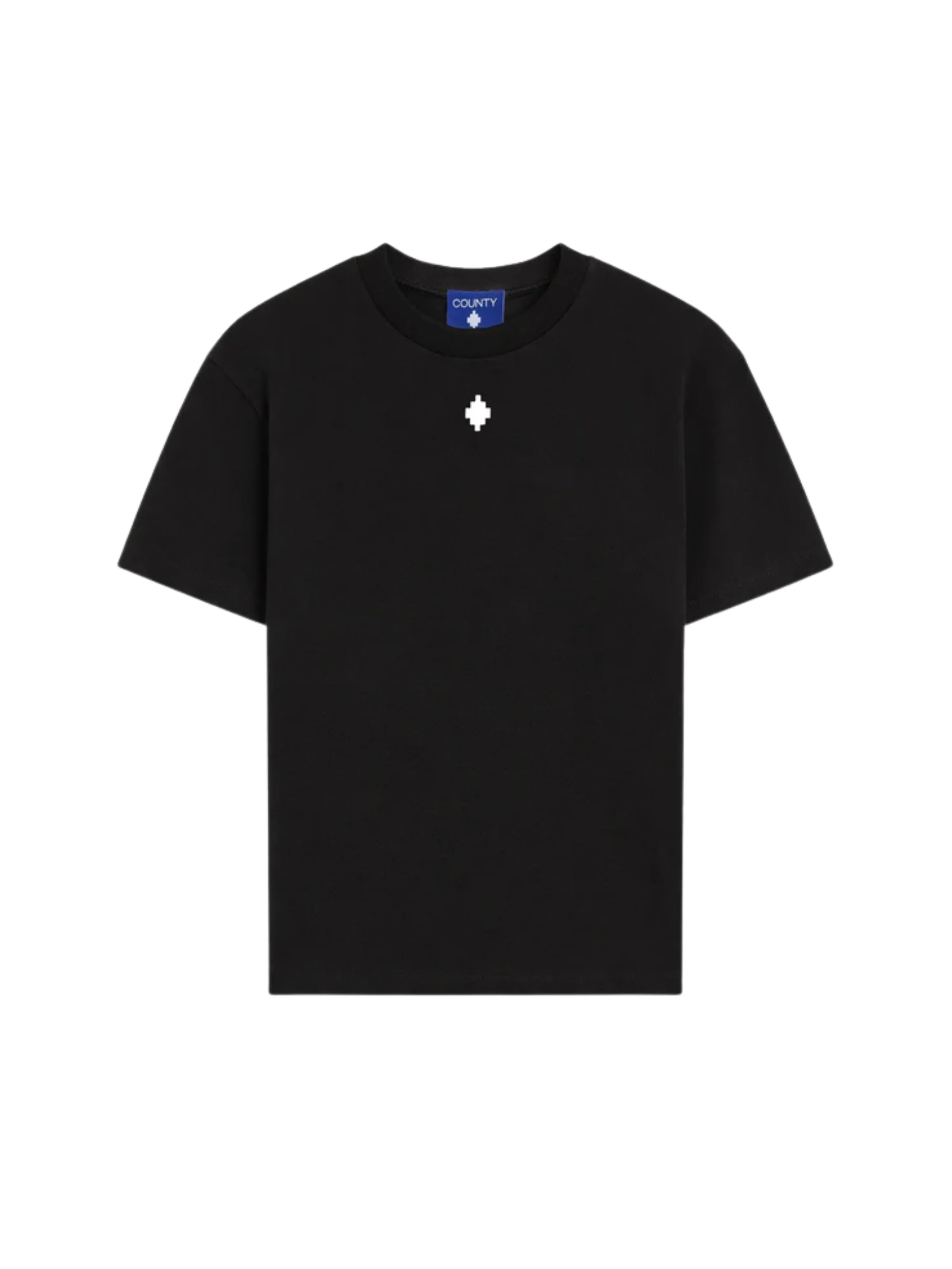 T-Shirt County Of Milan nera con logo frontale e maxi logo lettering posteriore