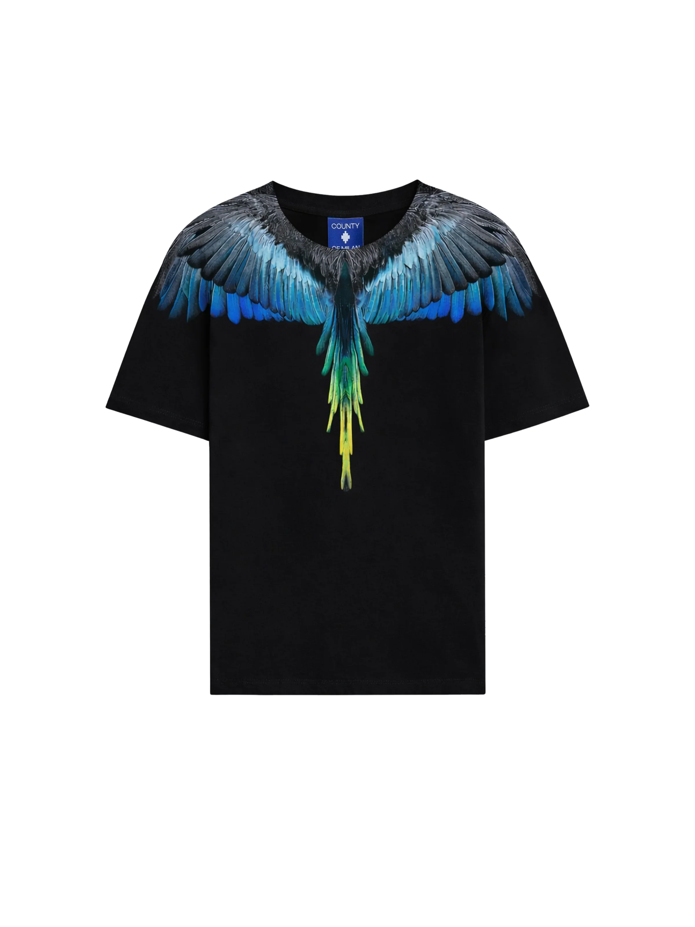 T-Shirt County Of Milan nera con stampa ali aquila